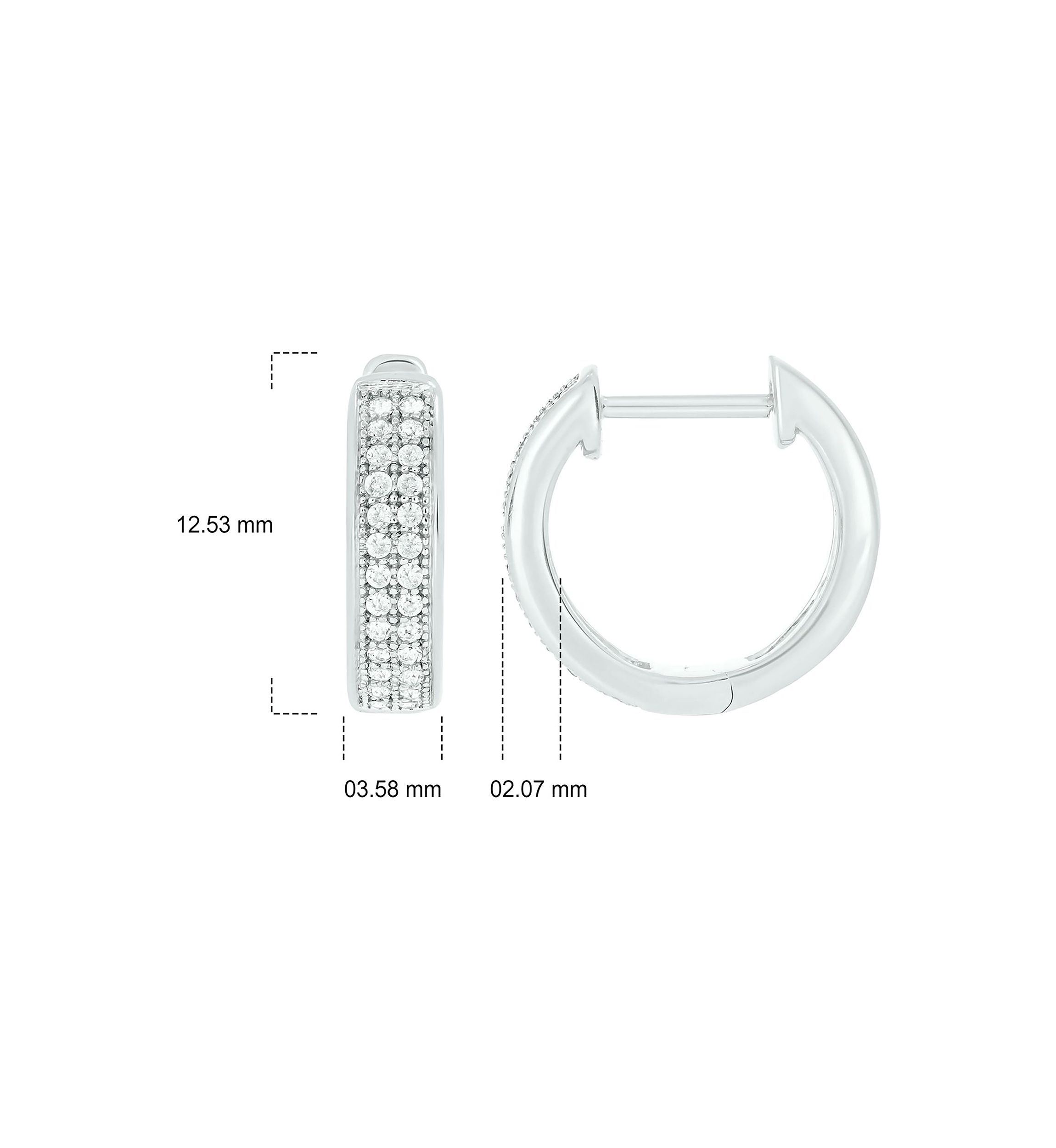 1/5 ct. t.w. Diamond Mens Hoop Earring in Sterling Silver