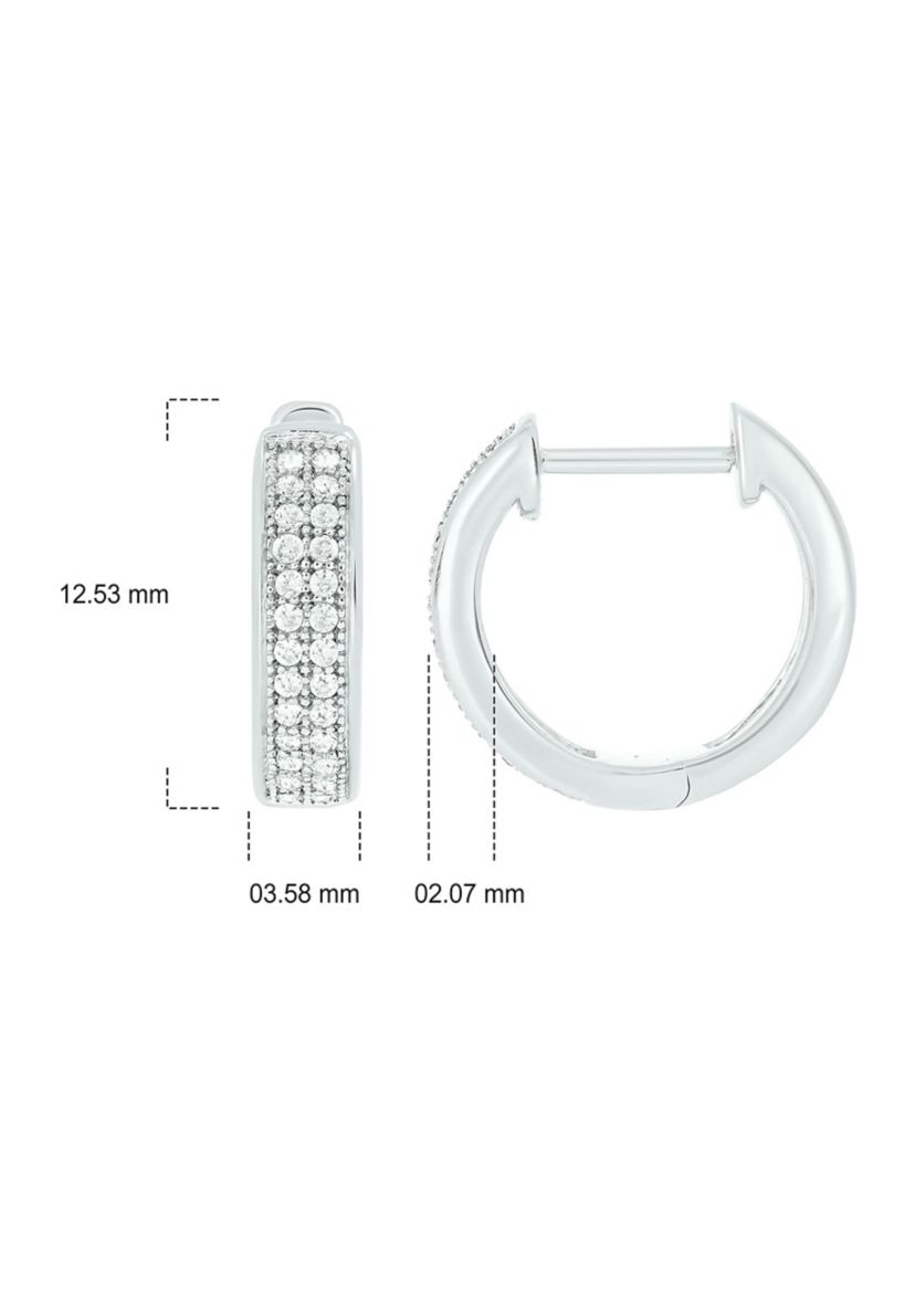 1/5 ct. t.w. Diamond Mens Hoop Earring in Sterling Silver