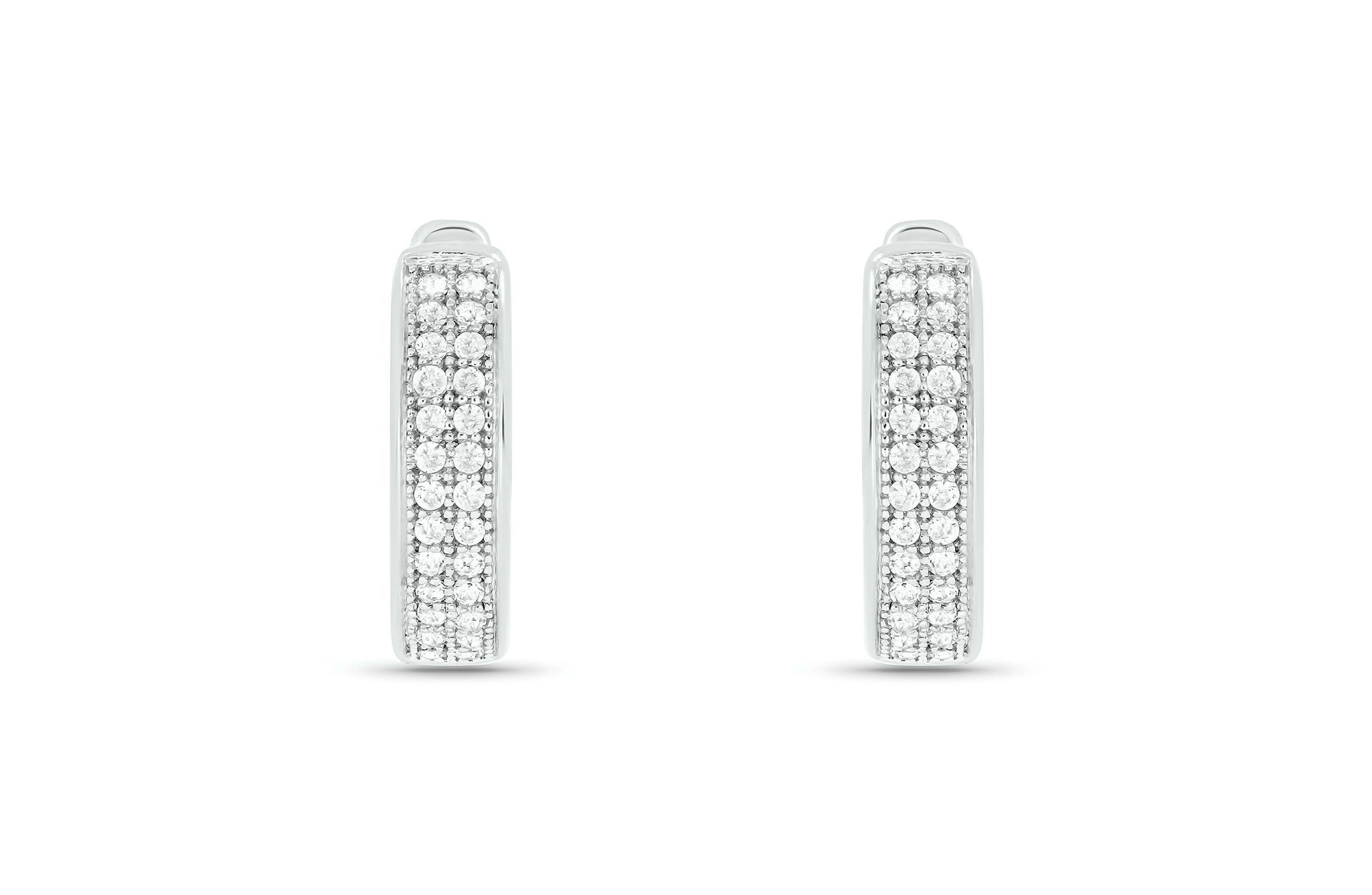 1/5 ct. t.w. Diamond Mens Hoop Earring in Sterling Silver