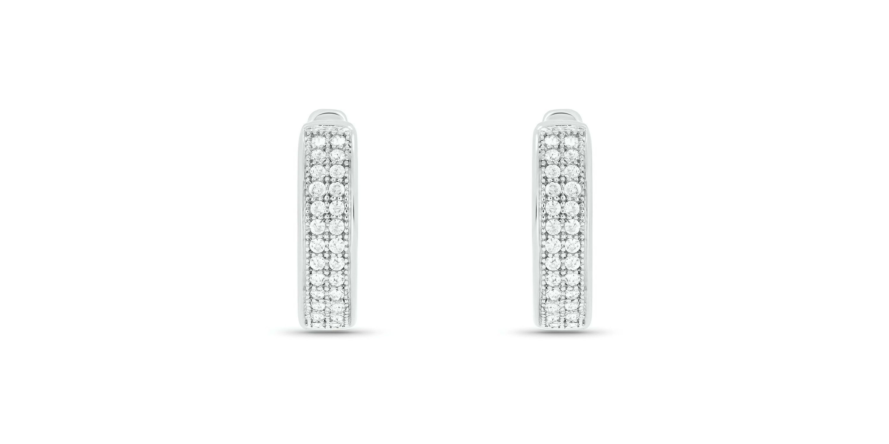 1/5 ct. t.w. Diamond Mens Hoop Earring in Sterling Silver