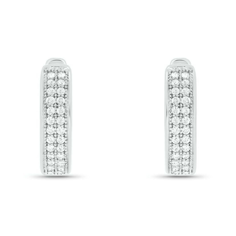 1/5 ct. t.w. Diamond Mens Hoop Earring in Sterling Silver
