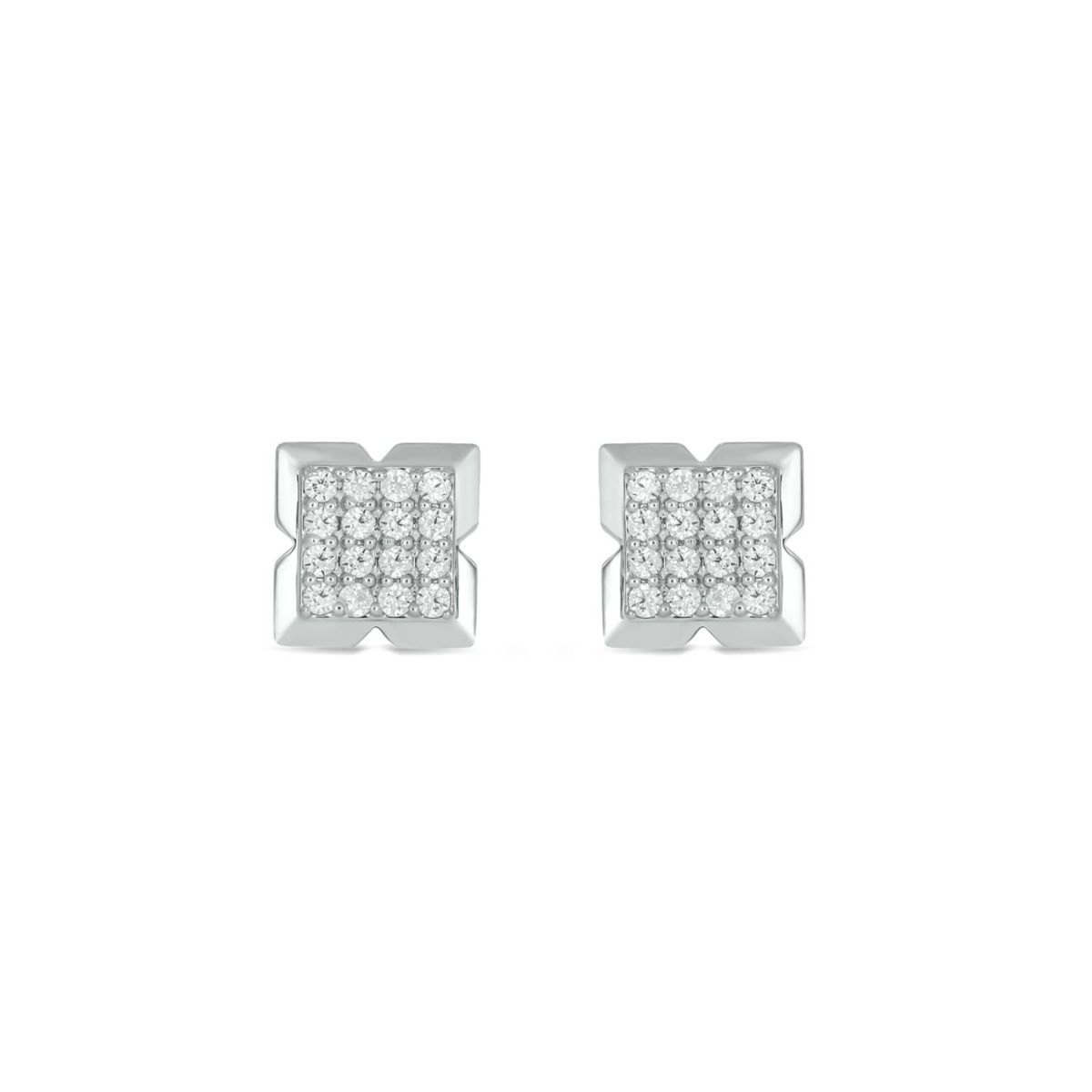 Lab Created 1/5 Carat Lab Grown Diamond Sleek Men’s Earring in Sterling Silver
