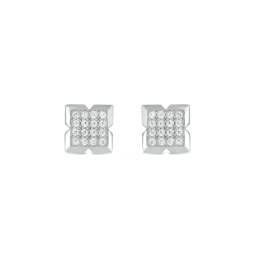 Lab Created 1/5 Carat Lab Grown Diamond Sleek Men’s Earring in Sterling Silver