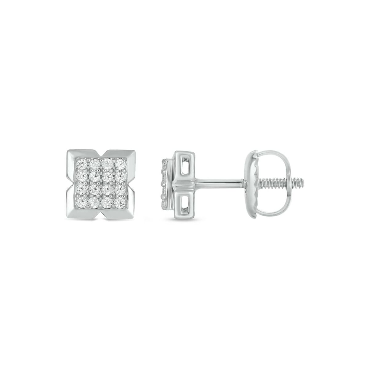 Lab Created 1/5 Carat Lab Grown Diamond Sleek Men’s Earring in Sterling Silver