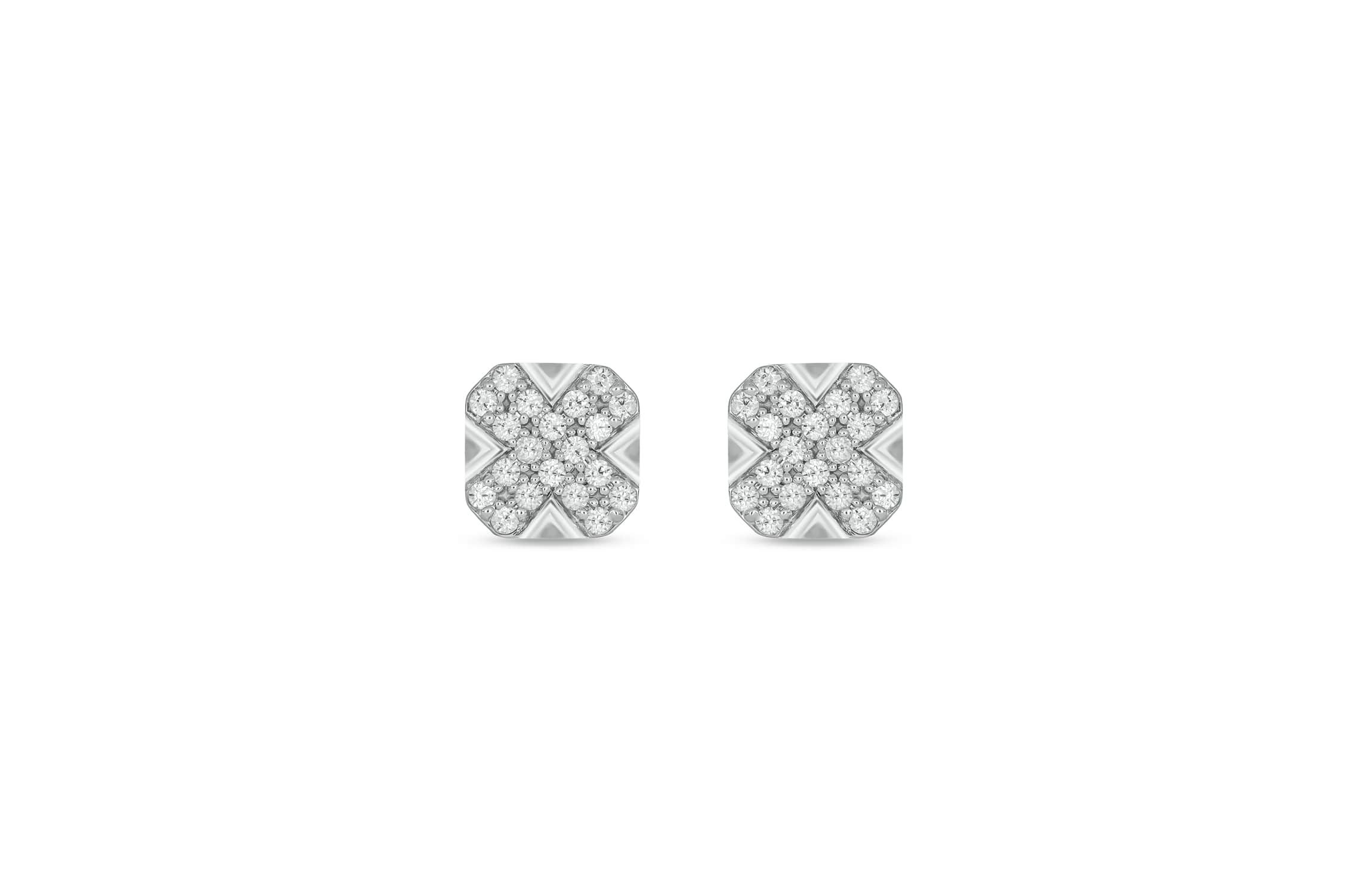 Lab Created 1/4 Carat Lab Grown Diamond Cushion Men’s Earring in Sterling Silver