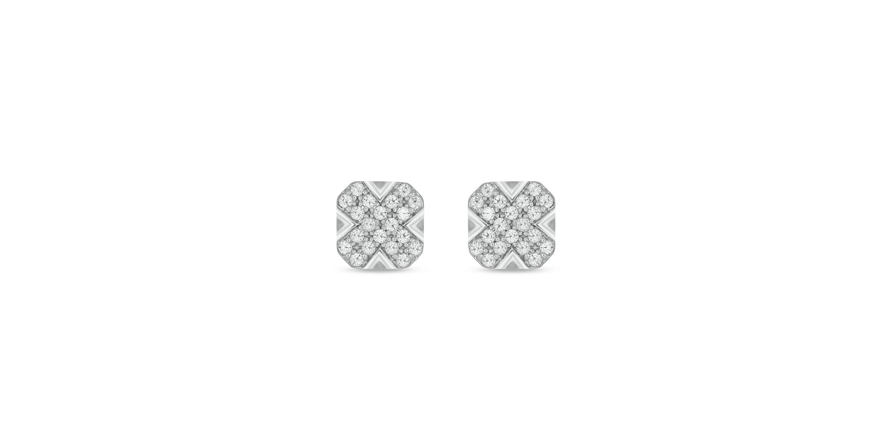 Lab Created 1/4 Carat Lab Grown Diamond Cushion Men’s Earring in Sterling Silver