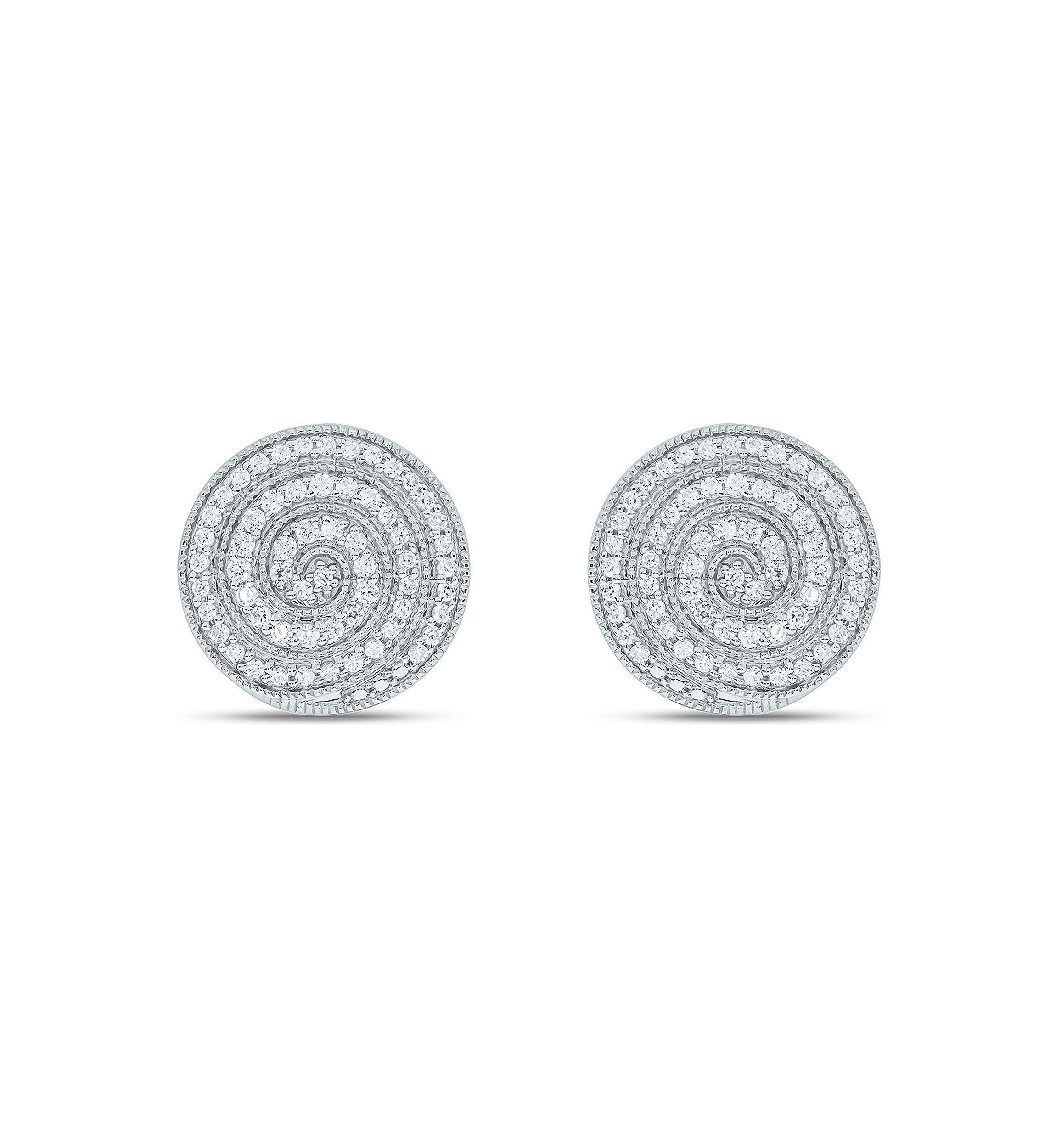 1/3 ct. t.w. Diamond Mens Earring in Sterling Silver