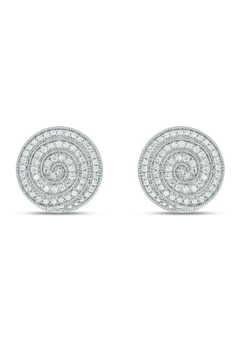 1/3 ct. t.w. Diamond Mens Earring in Sterling Silver