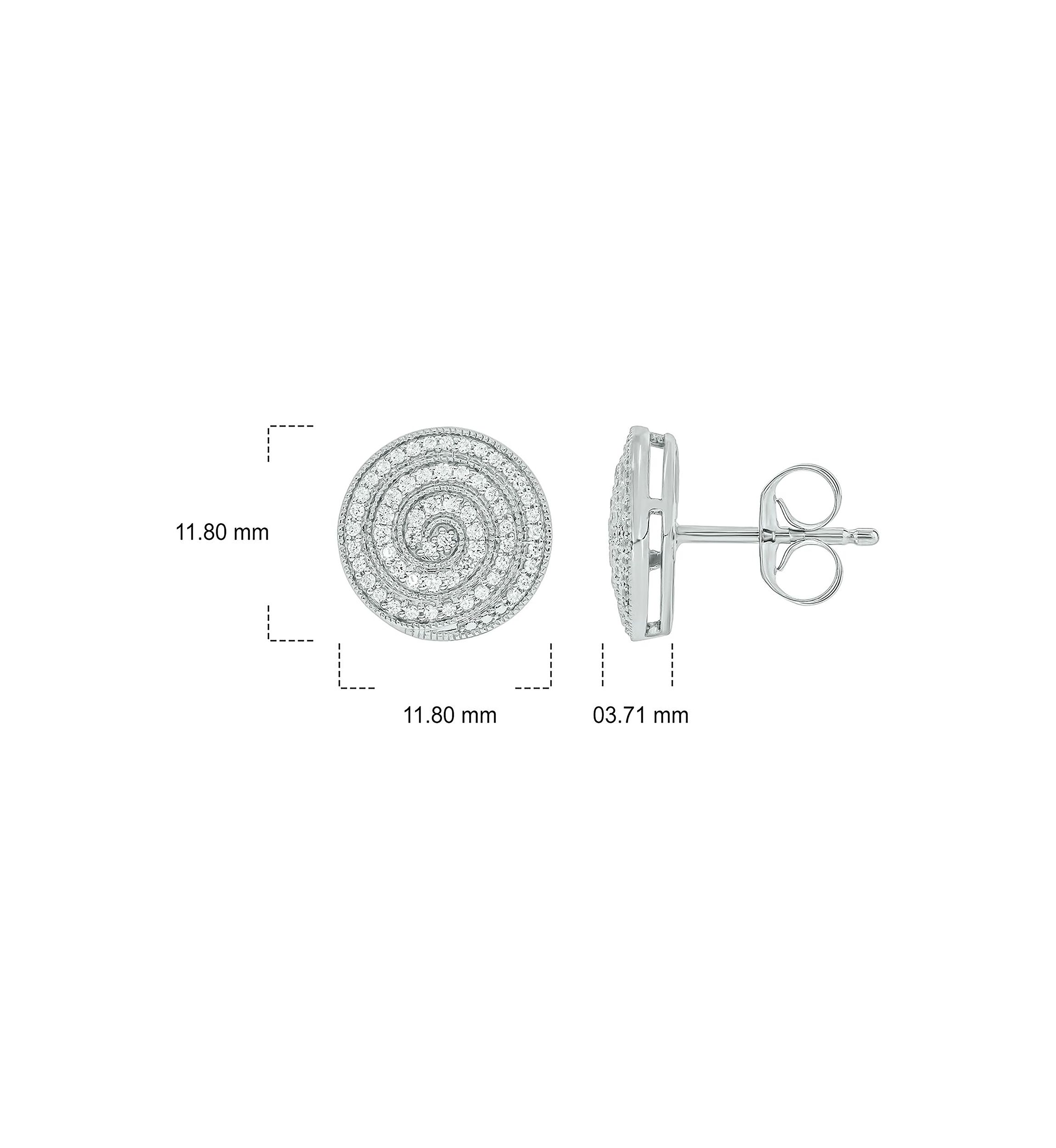 1/3 ct. t.w. Diamond Mens Earring in Sterling Silver