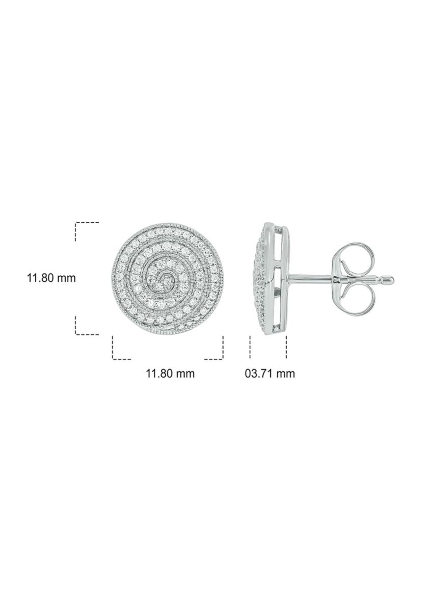 1/3 ct. t.w. Diamond Mens Earring in Sterling Silver