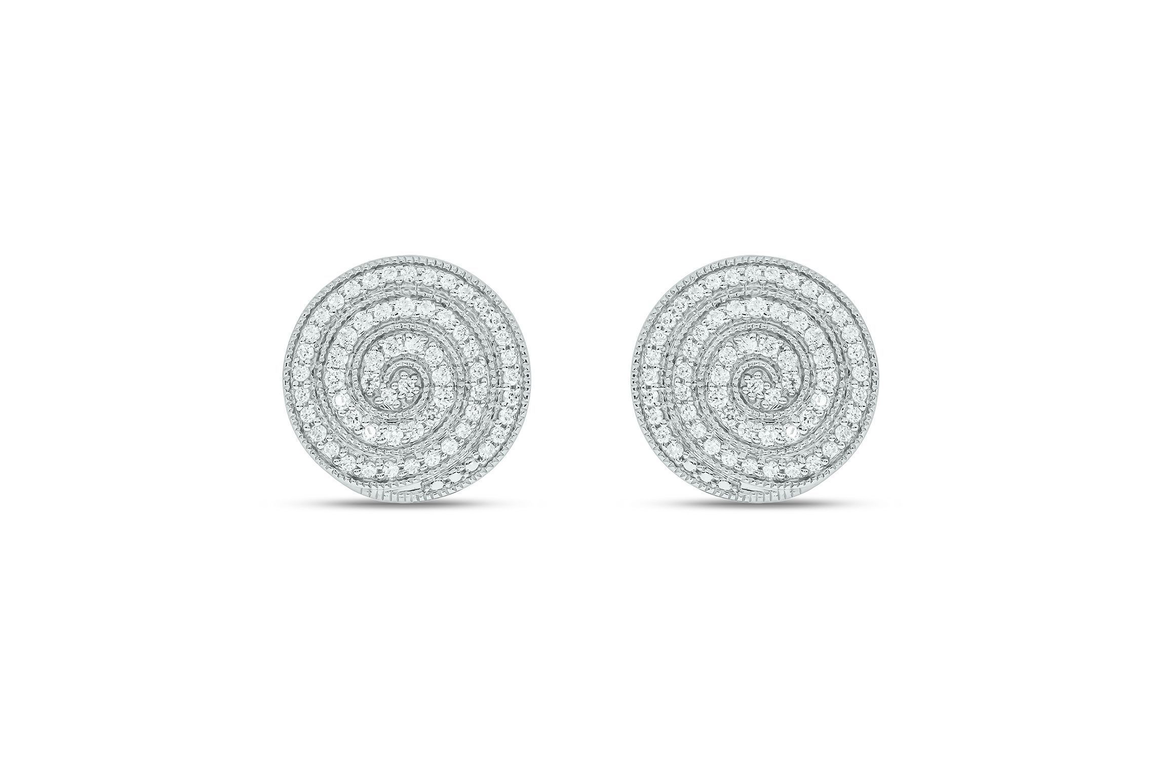 1/3 ct. t.w. Diamond Mens Earring in Sterling Silver