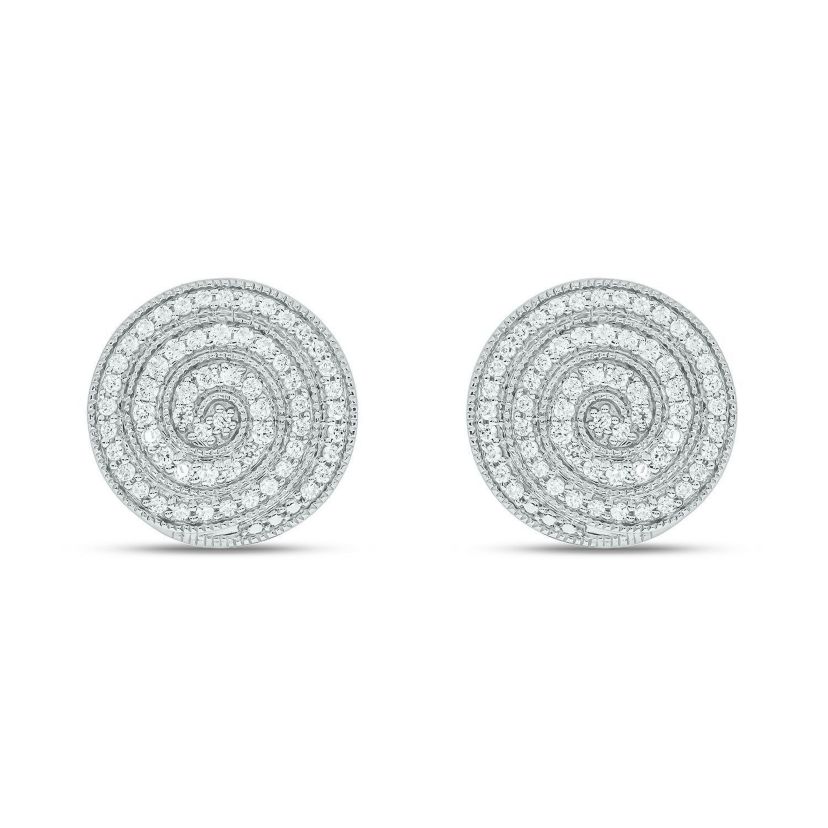 1/3 ct. t.w. Diamond Mens Earring in Sterling Silver