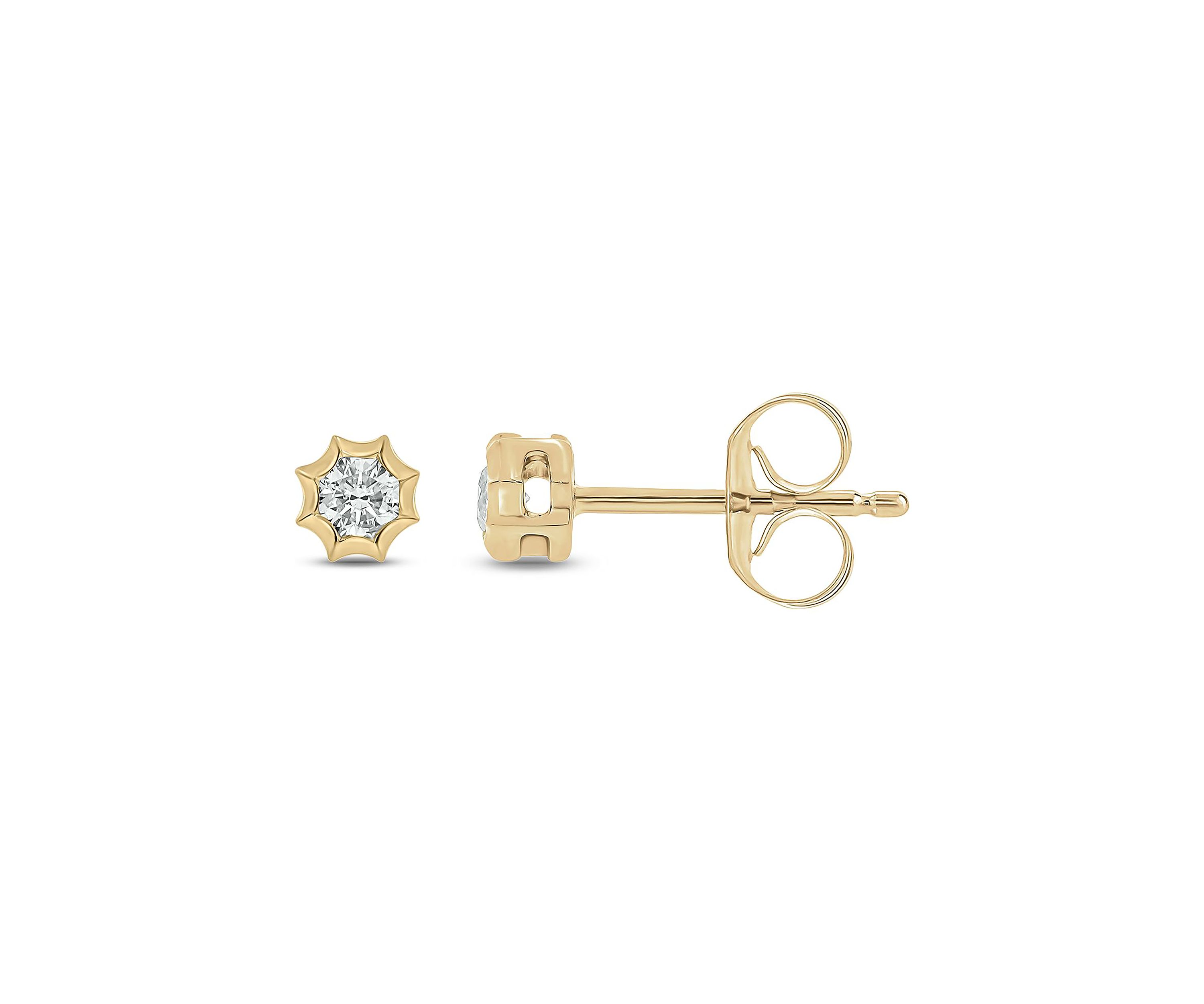 1/10 ct. t.w. Diamond Solitaire Earring In 14K Yellow Gold