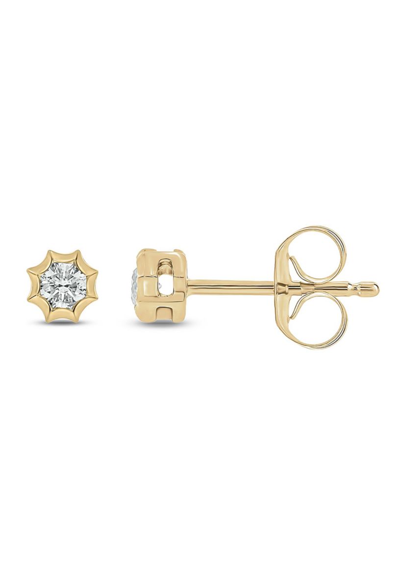 1/10 ct. t.w. Diamond Solitaire Earring In 14K Yellow Gold