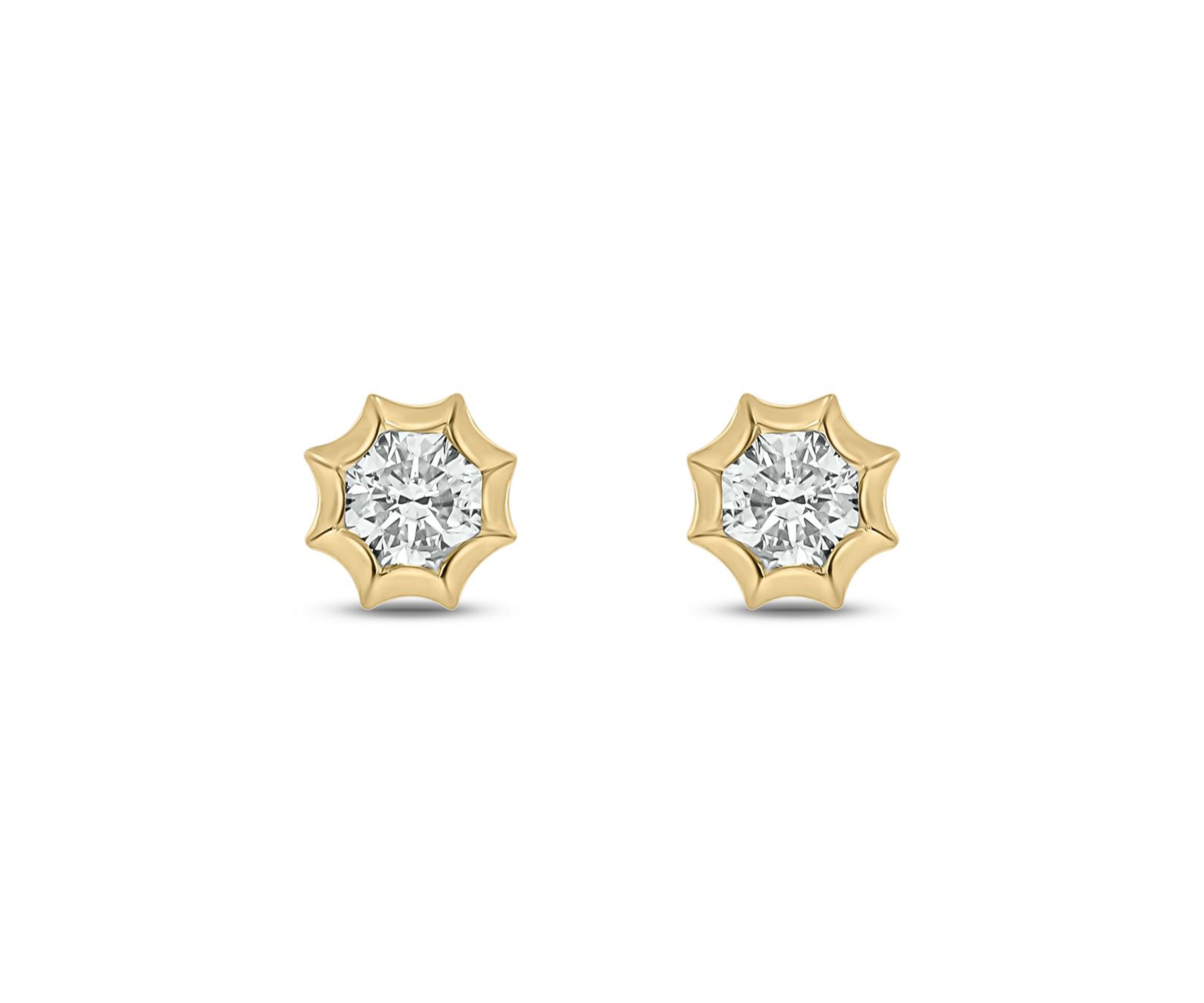 1/10 ct. t.w. Diamond Solitaire Earring In 14K Yellow Gold
