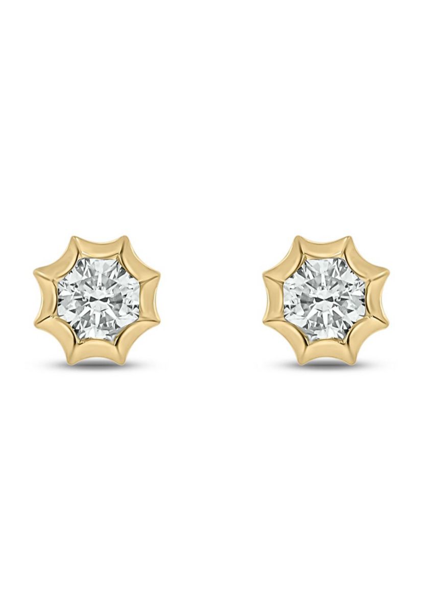 1/10 ct. t.w. Diamond Solitaire Earring In 14K Yellow Gold