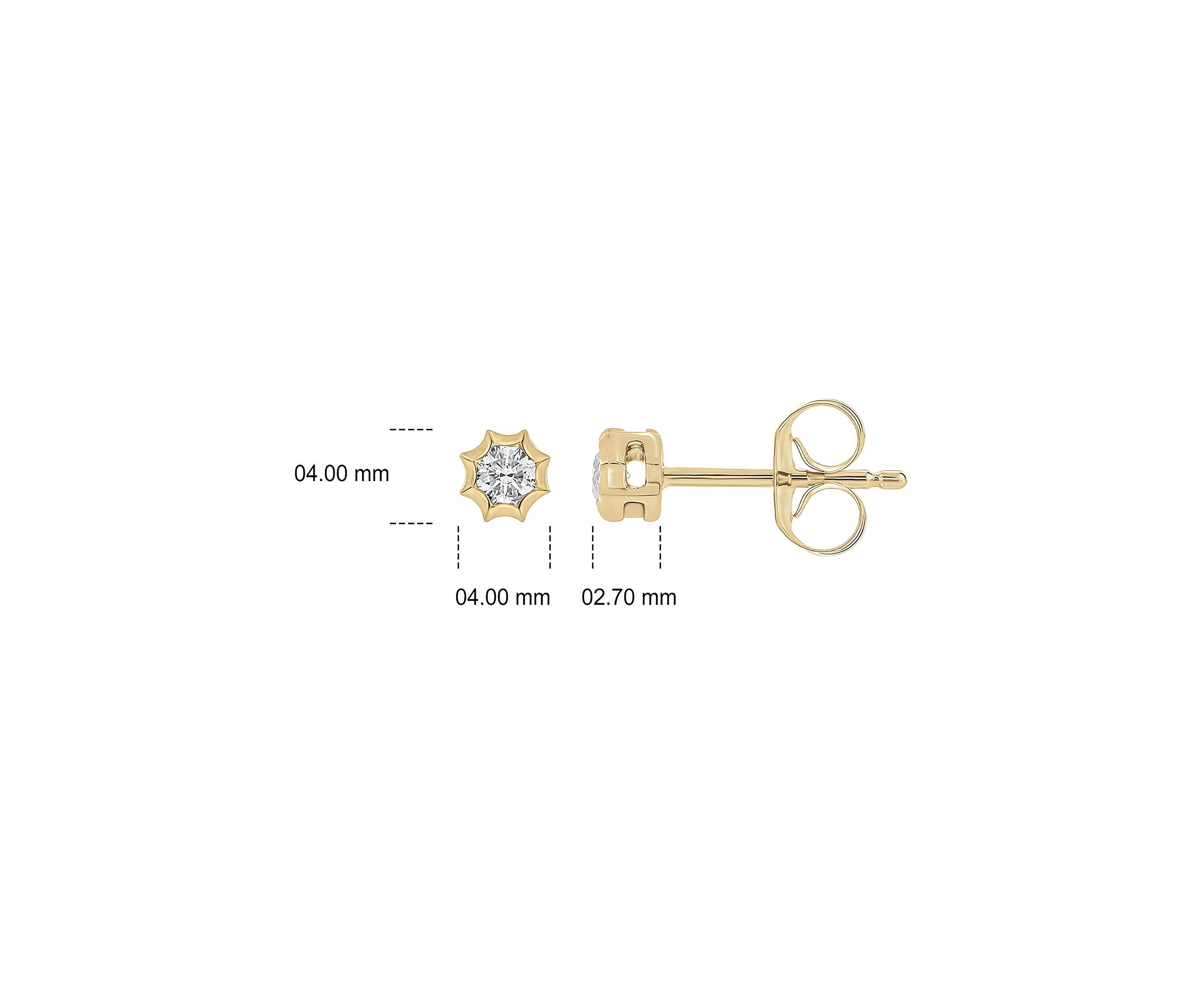 1/10 ct. t.w. Diamond Solitaire Earring In 14K Yellow Gold