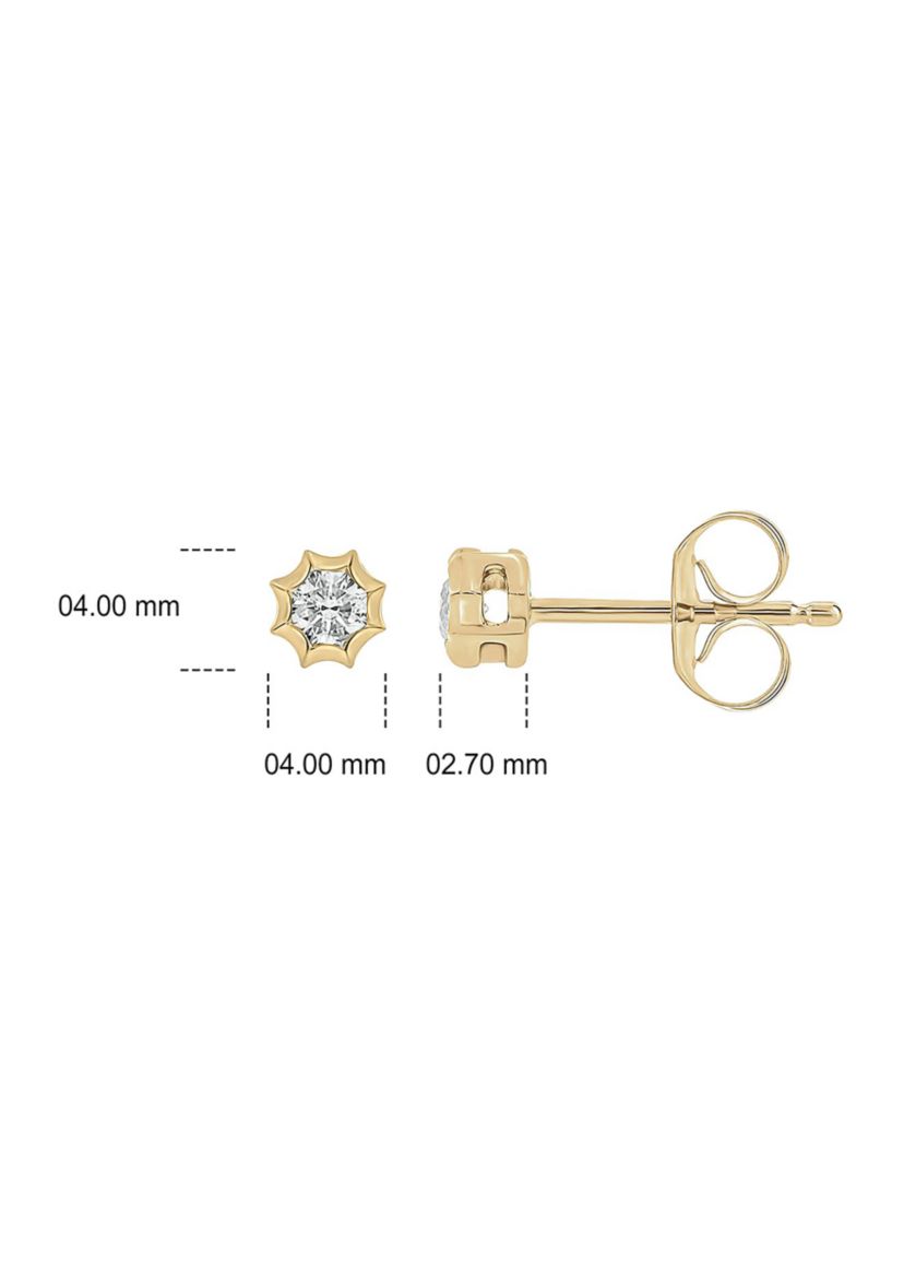 1/10 ct. t.w. Diamond Solitaire Earring In 14K Yellow Gold