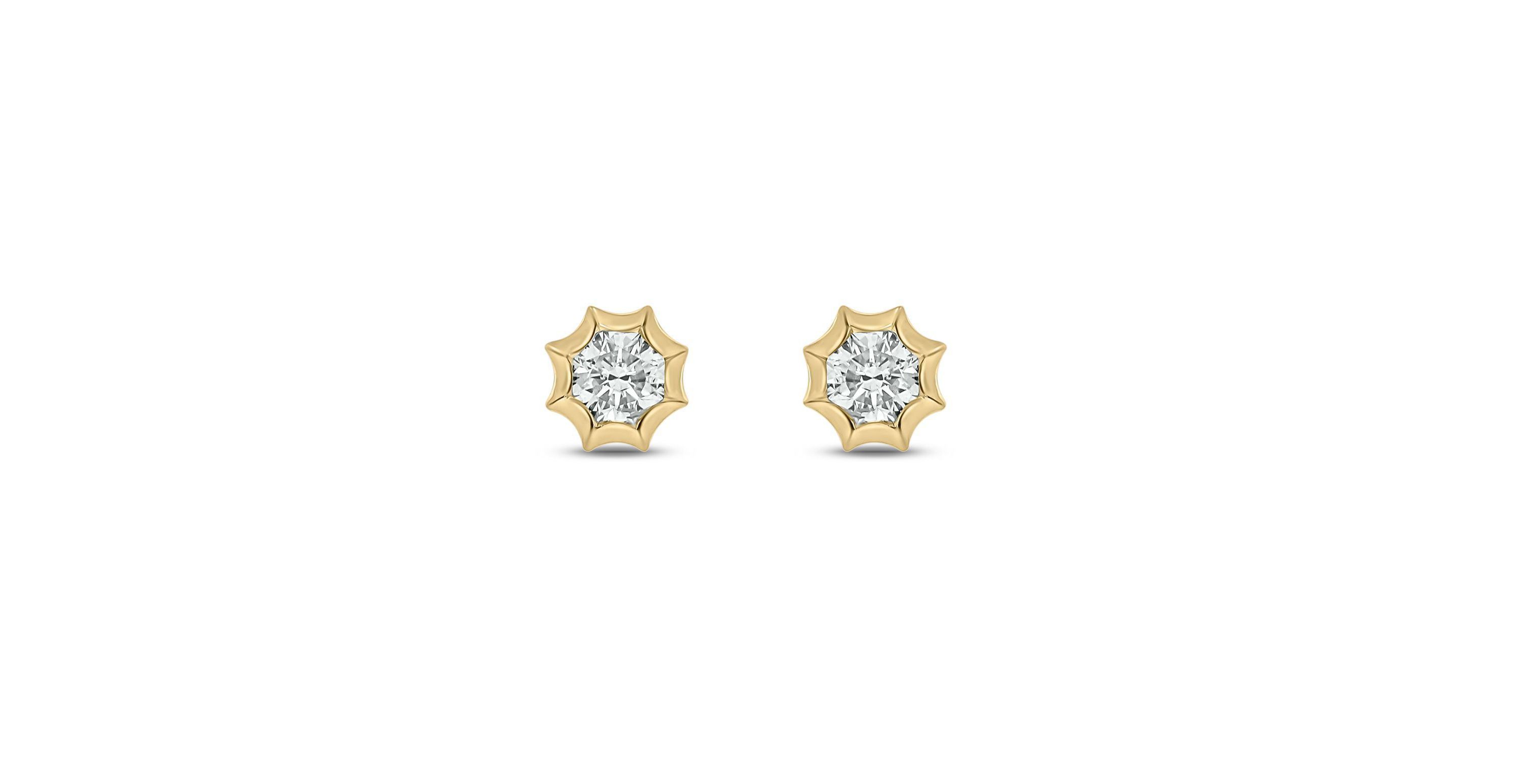 1/10 ct. t.w. Diamond Solitaire Earring In 14K Yellow Gold