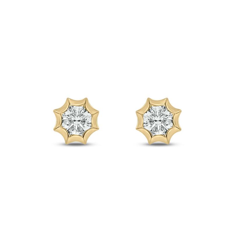 1/10 ct. t.w. Diamond Solitaire Earring In 14K Yellow Gold