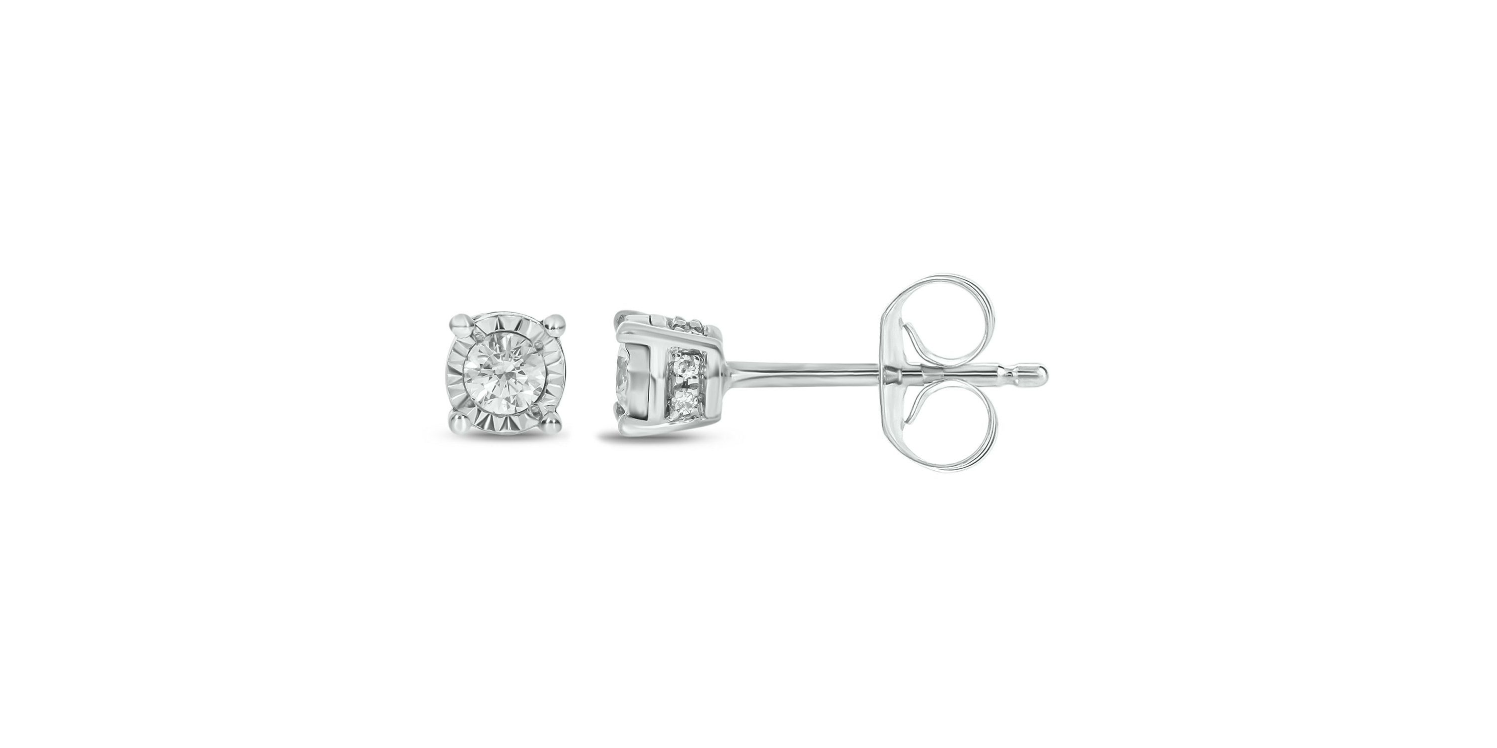 1/6 ct. t.w. Diamond Solitaire Earring In Sterling Silver