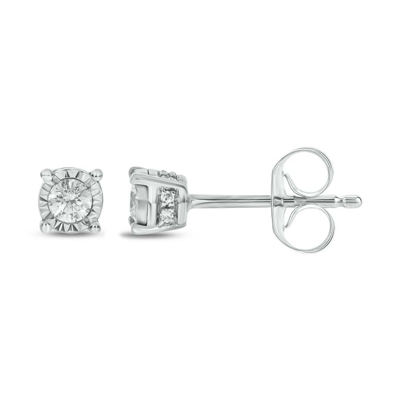 1/6 ct. t.w. Diamond Solitaire Earring In Sterling Silver