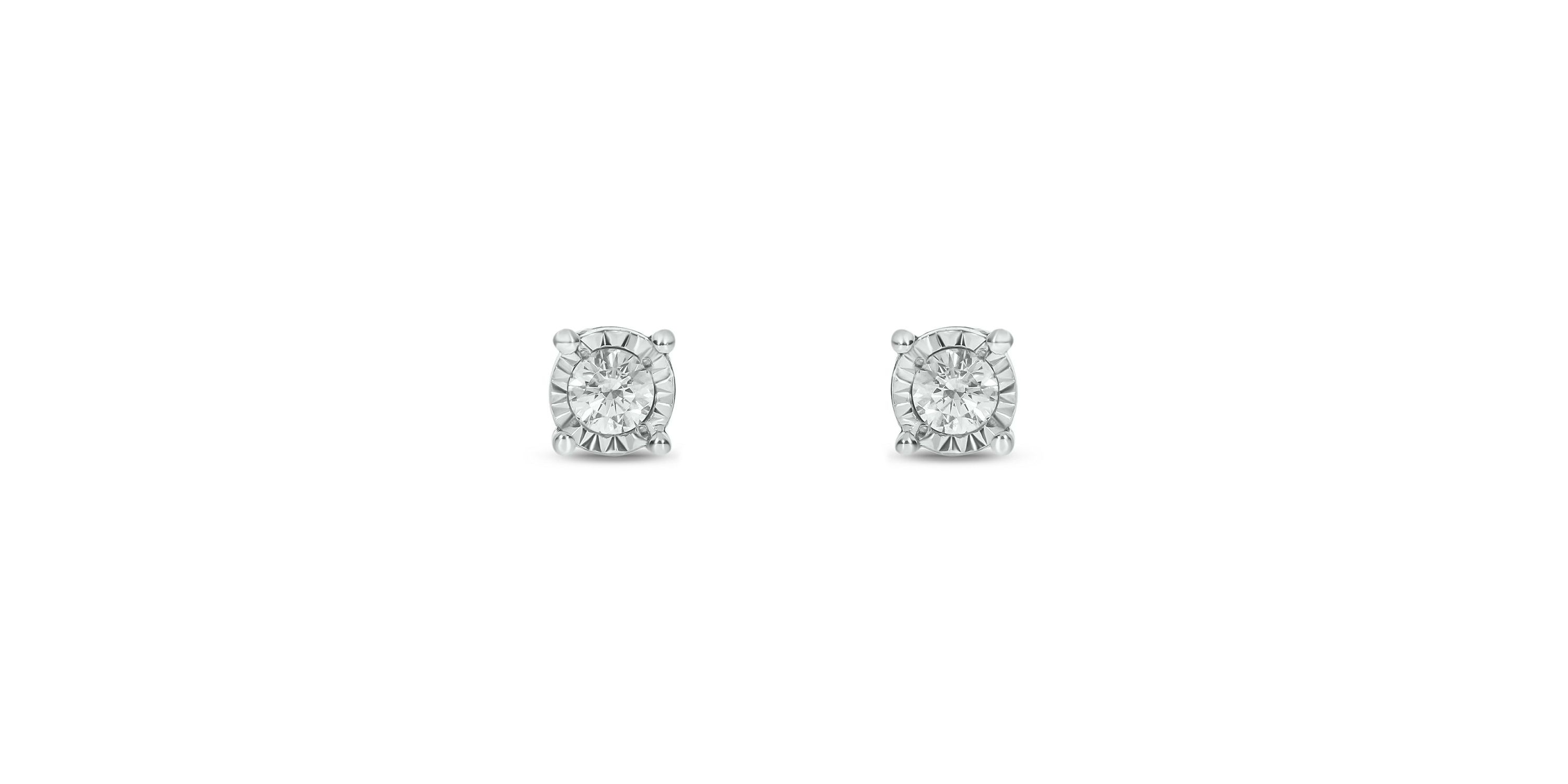 1/6 ct. t.w. Diamond Solitaire Earring In Sterling Silver