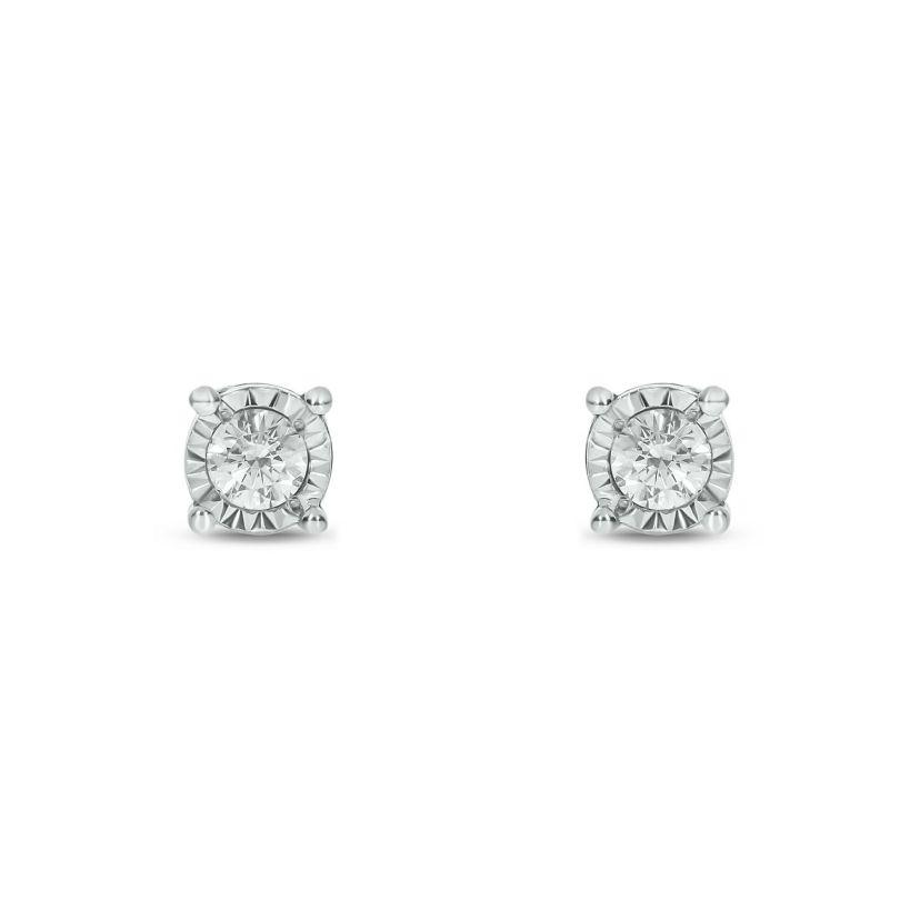 1/6 ct. t.w. Diamond Solitaire Earring In Sterling Silver