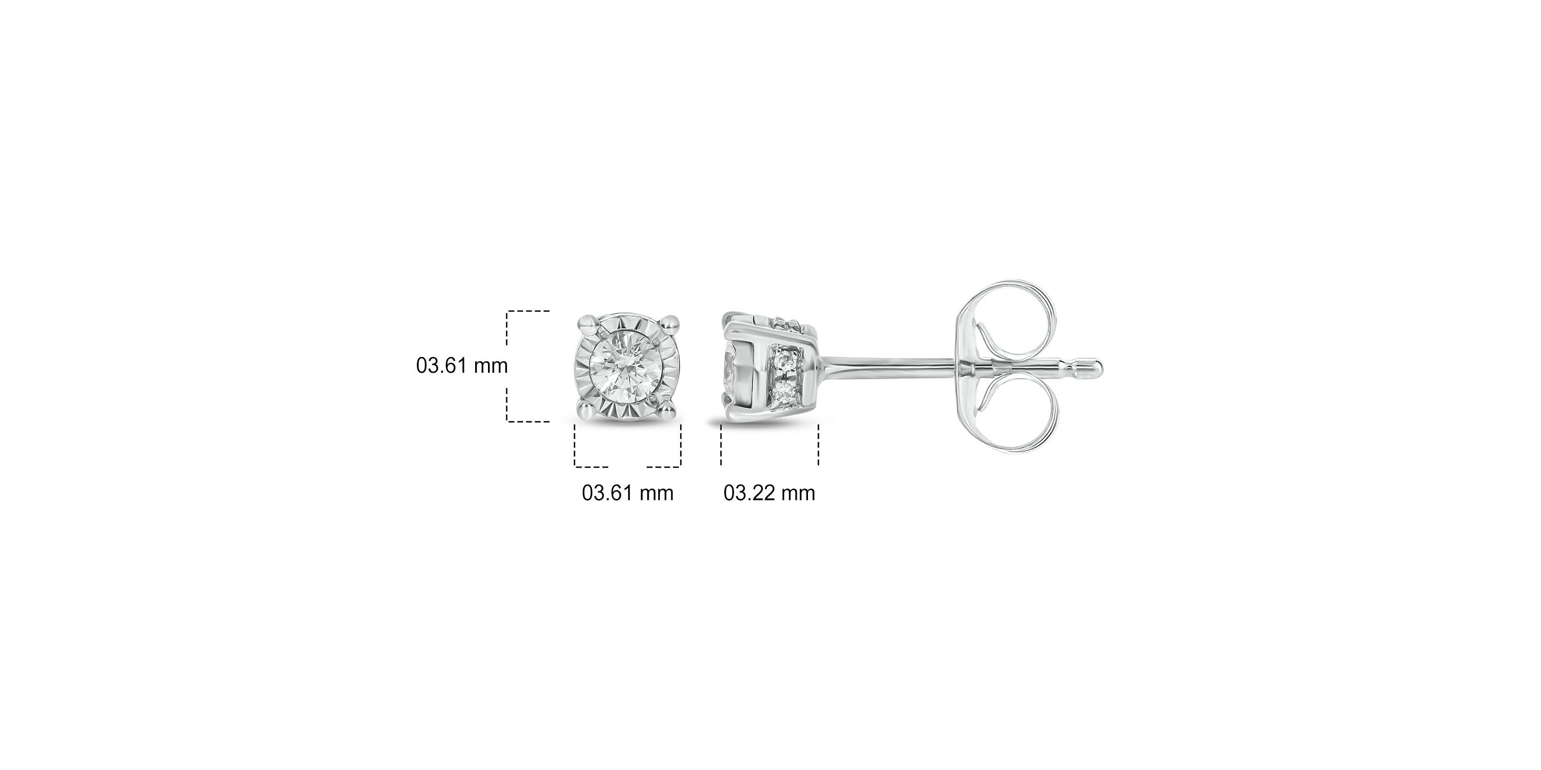 1/6 ct. t.w. Diamond Solitaire Earring In Sterling Silver