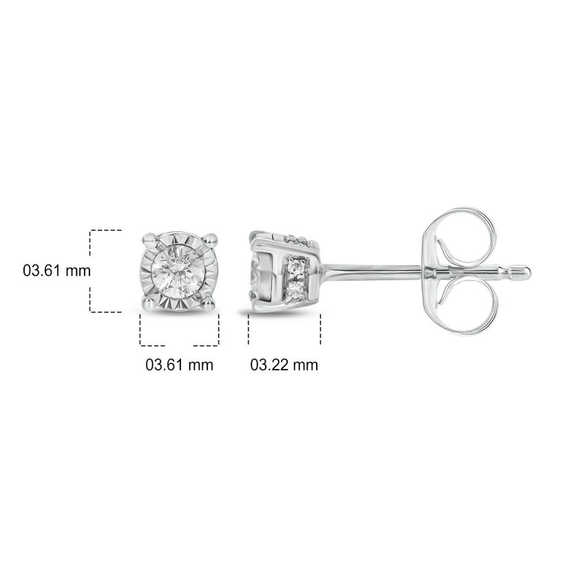 1/6 ct. t.w. Diamond Solitaire Earring In Sterling Silver