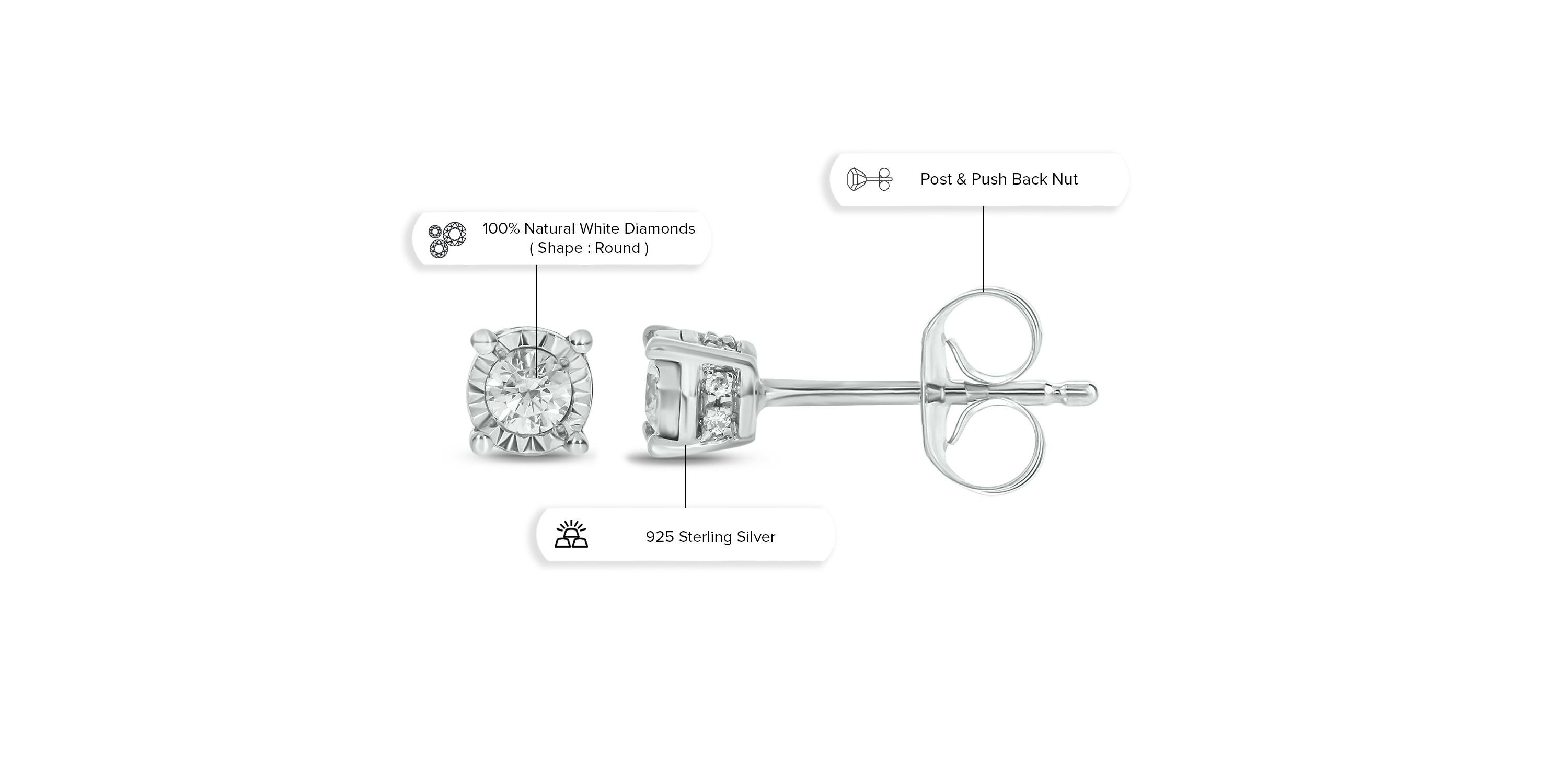 1/6 ct. t.w. Diamond Solitaire Earring In Sterling Silver