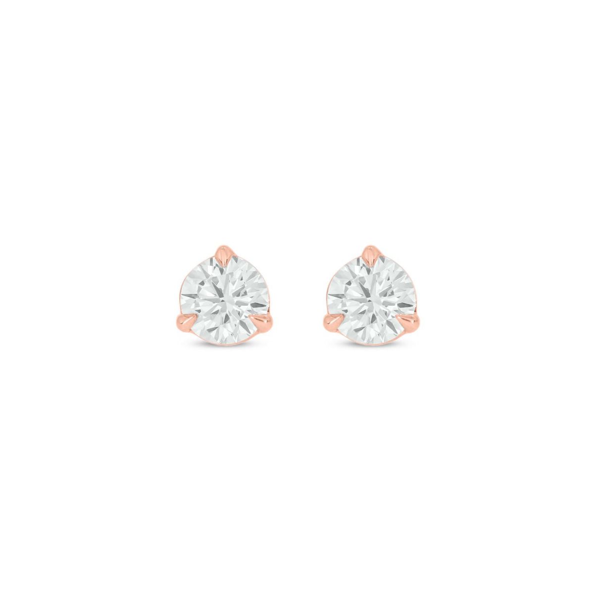 Lab Created 1/2 Carat Lab Grown Diamond Martini Studs Earring in 10KT Pink Gold