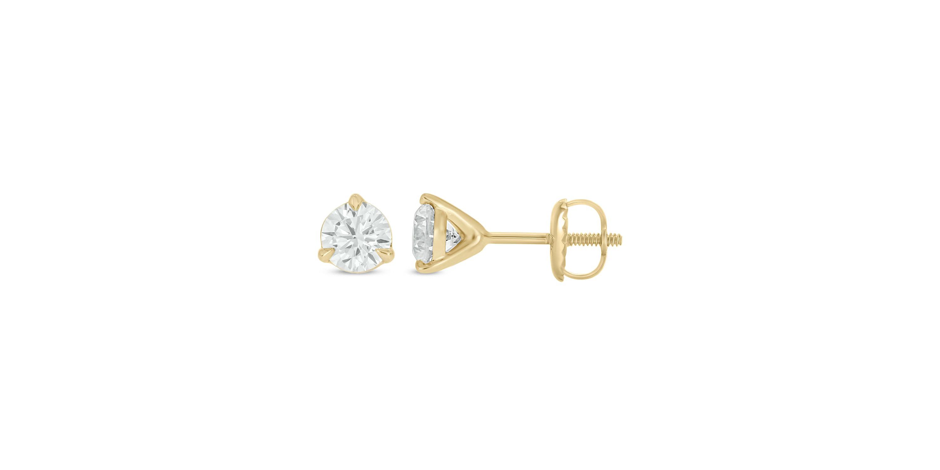 Lab Created 1/2 Carat Lab Grown Diamond Martini Studs Earring in 10KT Yellow Gold