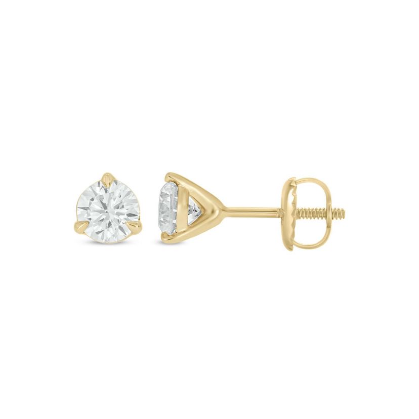 Lab Created 1/2 Carat Lab Grown Diamond Martini Studs Earring in 10KT Yellow Gold
