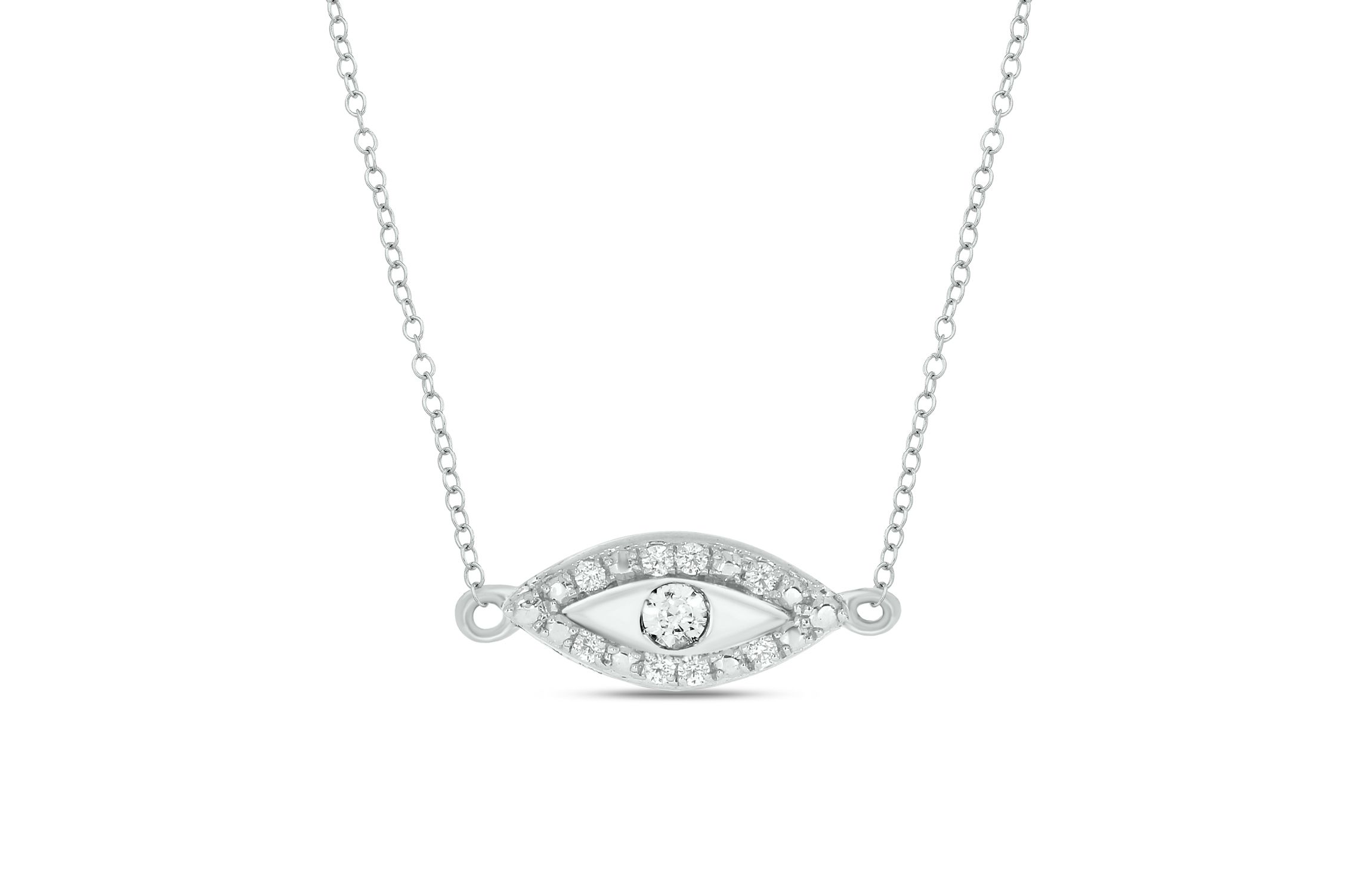 Diamond Accent  Change Jumpring Pendant Necklace in 14K White Gold
