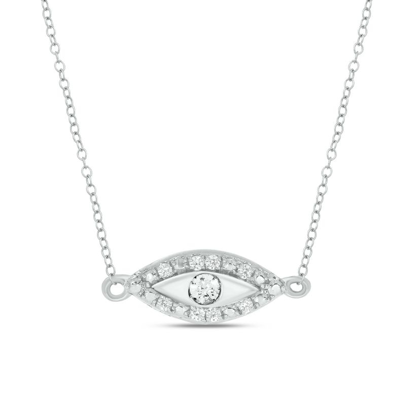 Diamond Accent  Change Jumpring Pendant Necklace in 14K White Gold