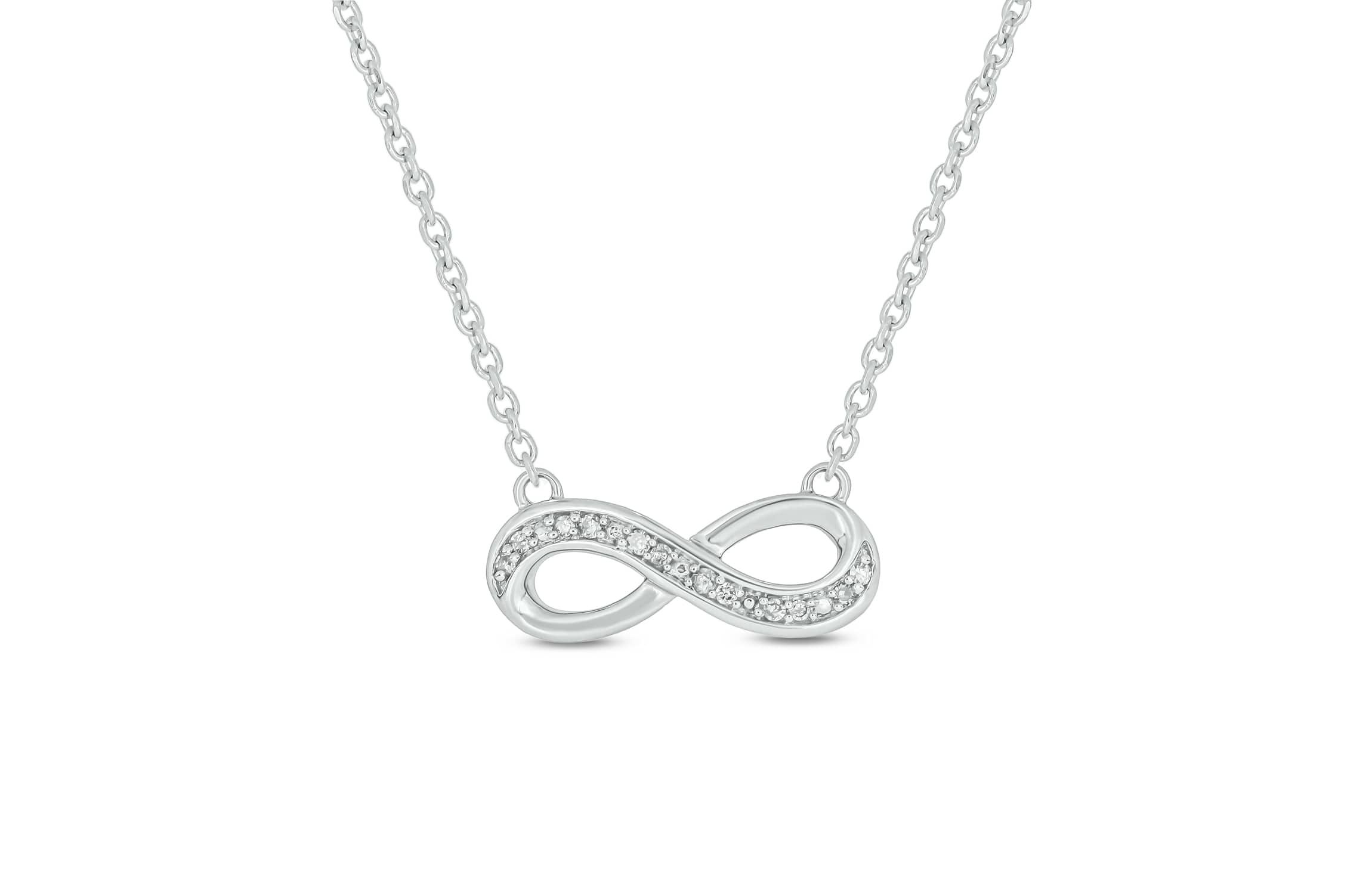 Diamond Accent Infinity Necklace in sterling silver
