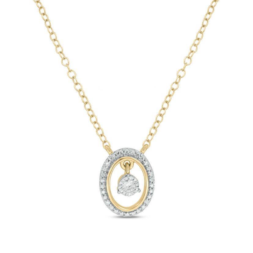 Diamond Accent Tikli & Beads Pendant Necklace in 14K Yellow Gold