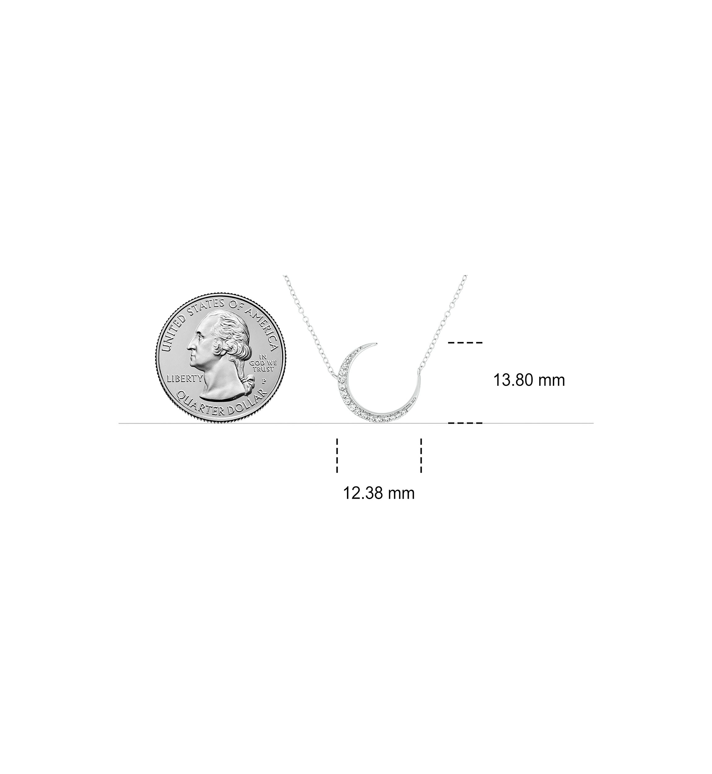 1/10 ct. t.w. Diamond Moon Pendant Necklace in 14K White Gold