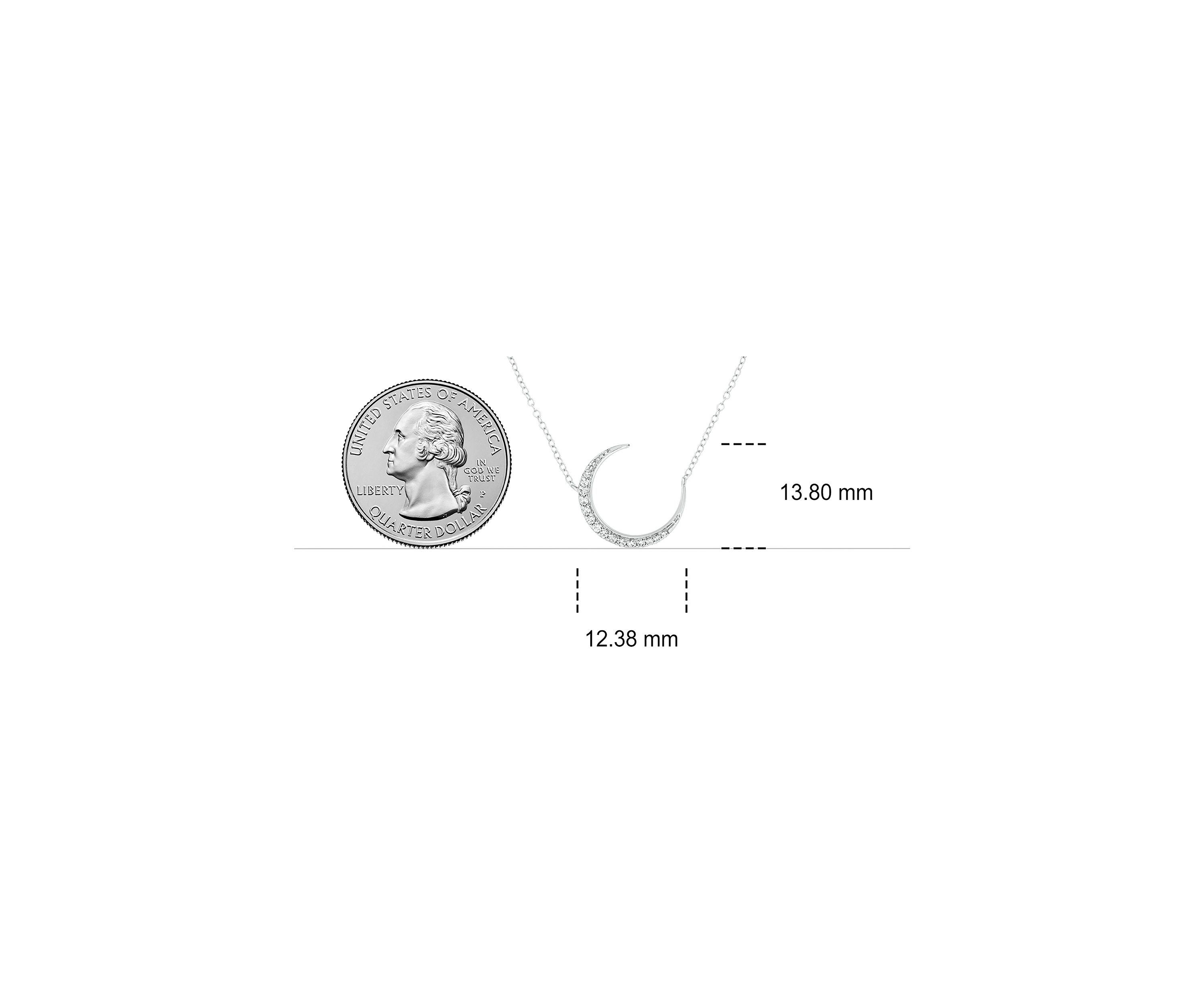 1/10 ct. t.w. Diamond Moon Pendant Necklace in 14K White Gold