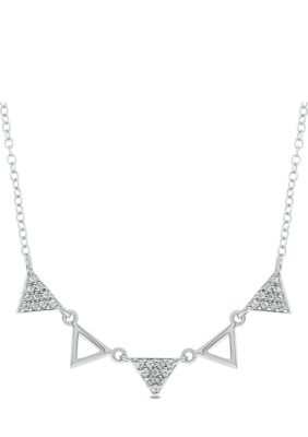 Belk & Co 1/10 Ct. T.w. Diamond Triangle Pendant Necklace In 10K White Gold