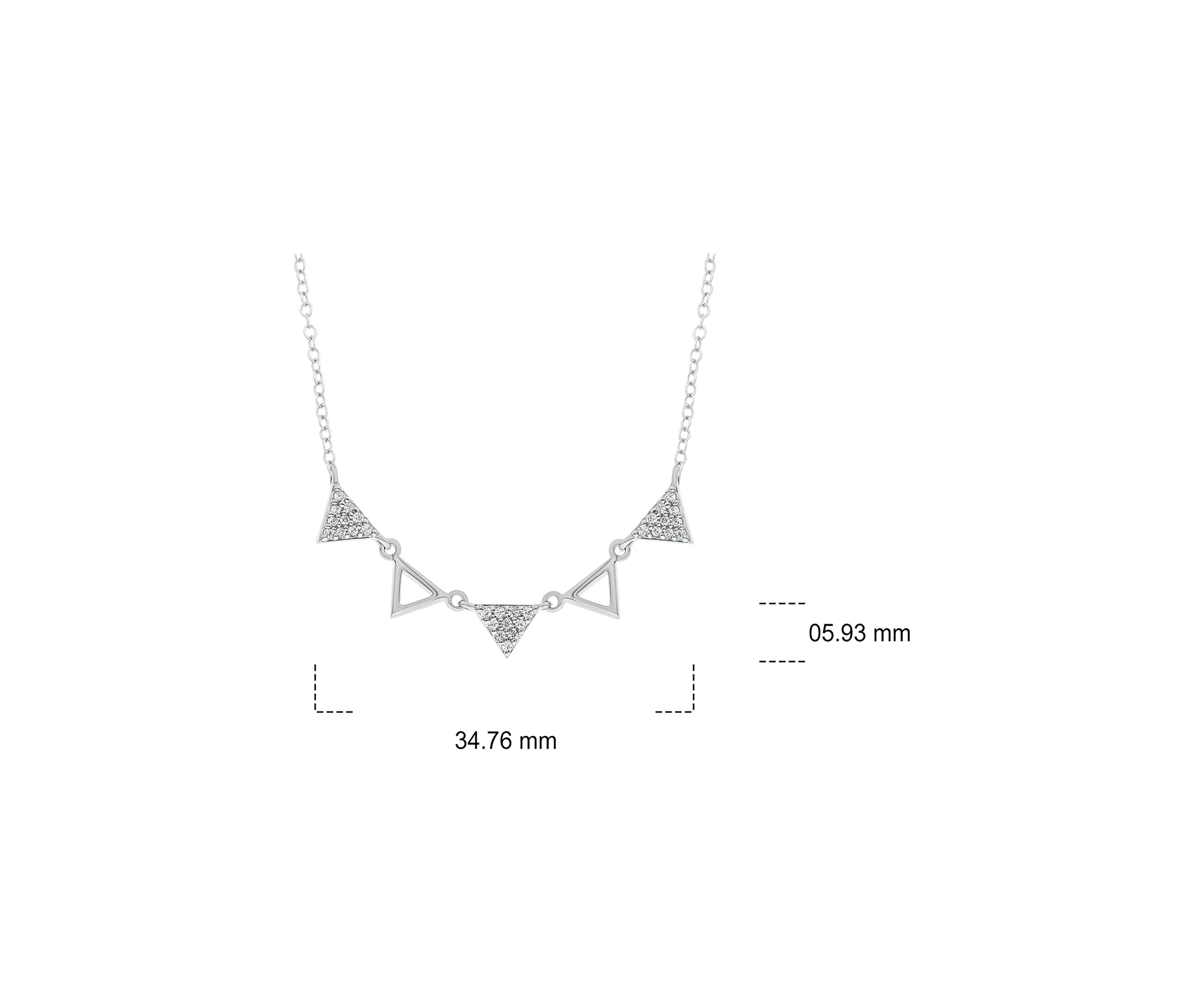 1/10 ct. t.w. Diamond Triangle Pendant Necklace in 10K White Gold