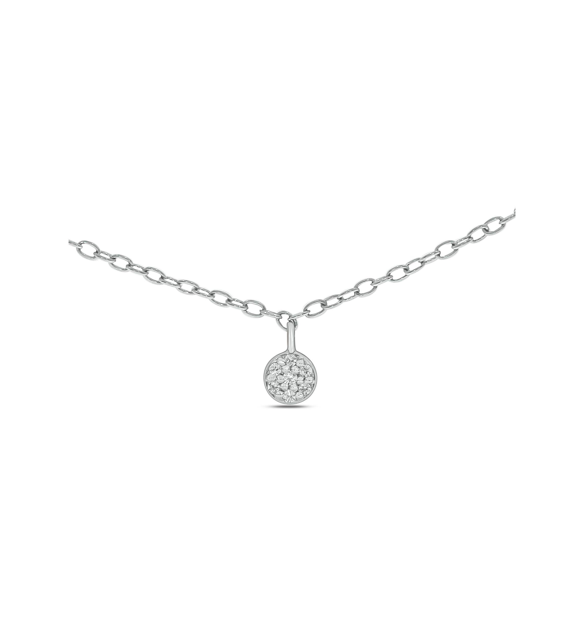1/10 ct. t.w. Diamond Cluster Pendant Choker Necklace in Sterling Silver