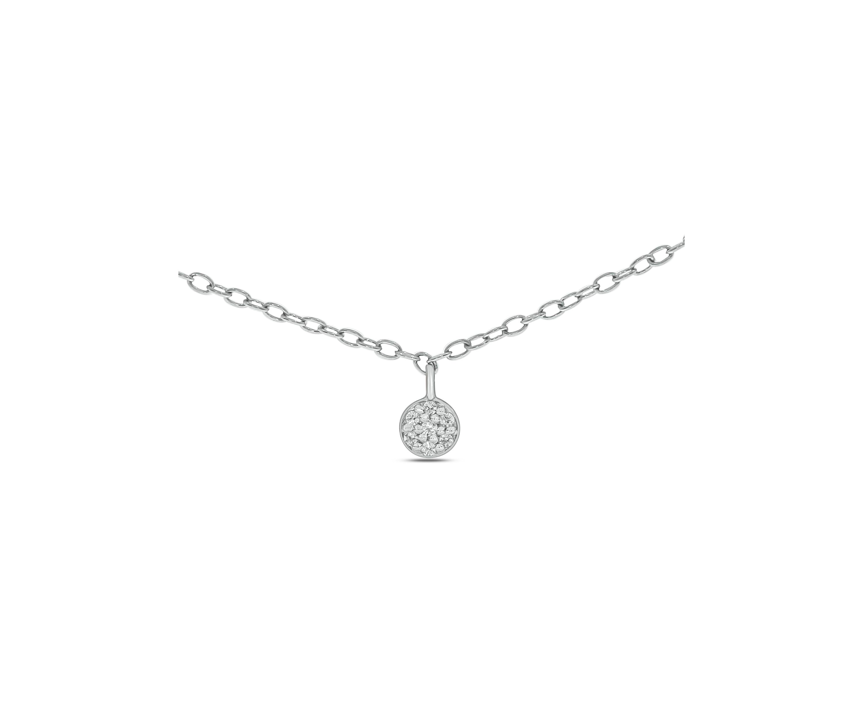 1/10 ct. t.w. Diamond Cluster Pendant Choker Necklace in Sterling Silver