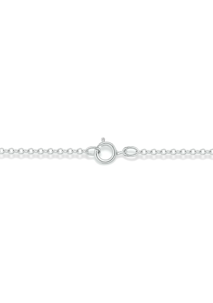 1/10 ct. t.w. Diamond Cluster Pendant Choker Necklace in Sterling Silver