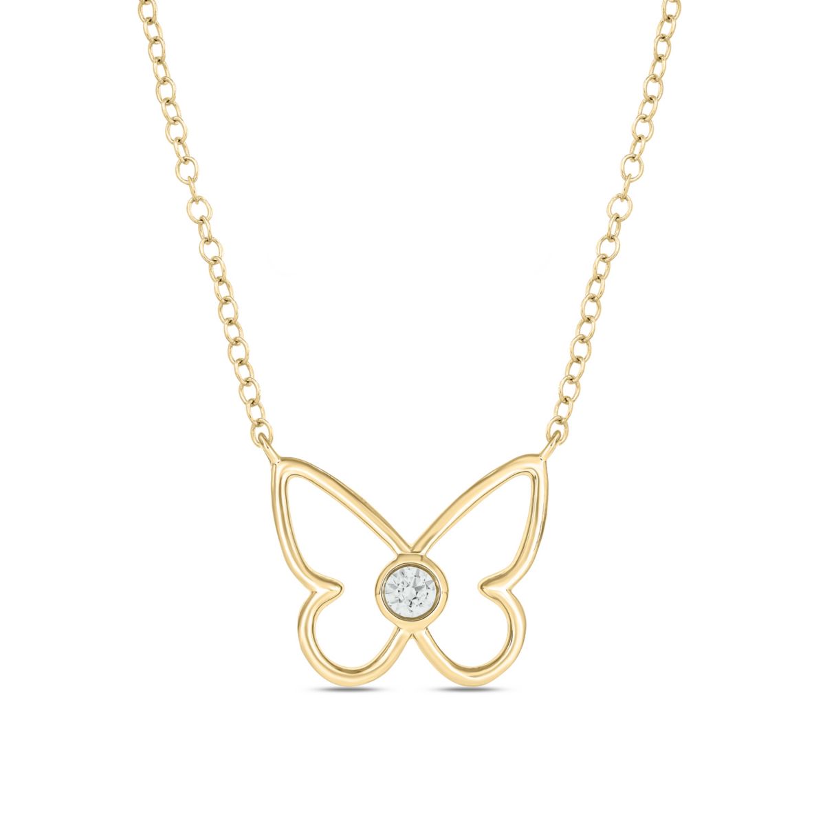 1/10 ct.t.w  Diamond Heart Pendant Necklace in 14K Yellow Gold