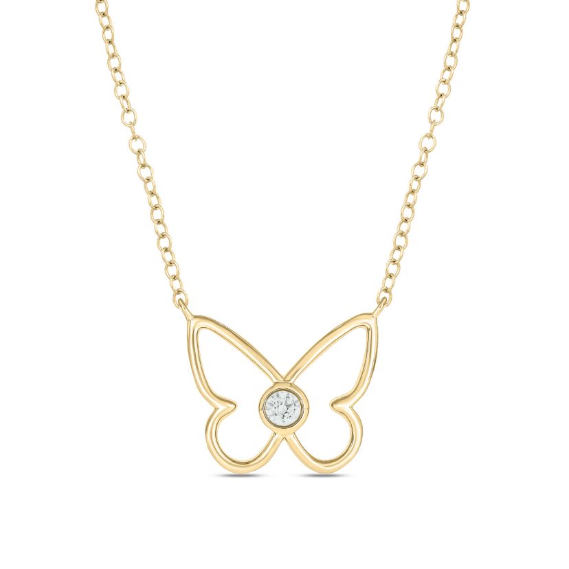 1/10 ct.t.w  Diamond Heart Pendant Necklace in 14K Yellow Gold