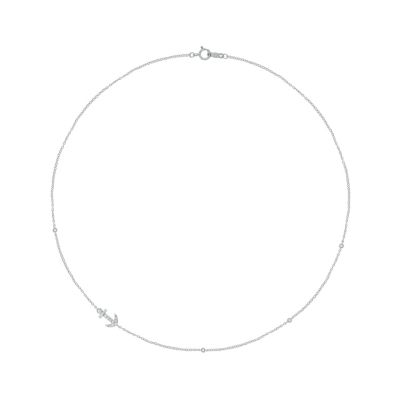 Belk & Co 1/10 ct.t.w Diamond Anchor Bezel Charm Necklace in 14K White Gold