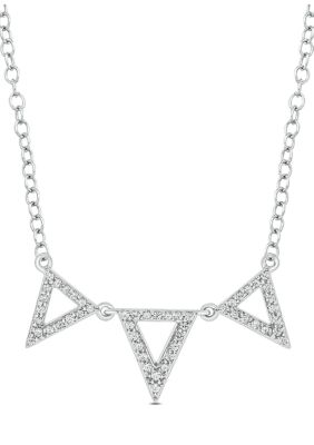 Belk & Co 1/6 Ct. T.w. Diamond Triangle Pendant Necklace In Sterling Silver