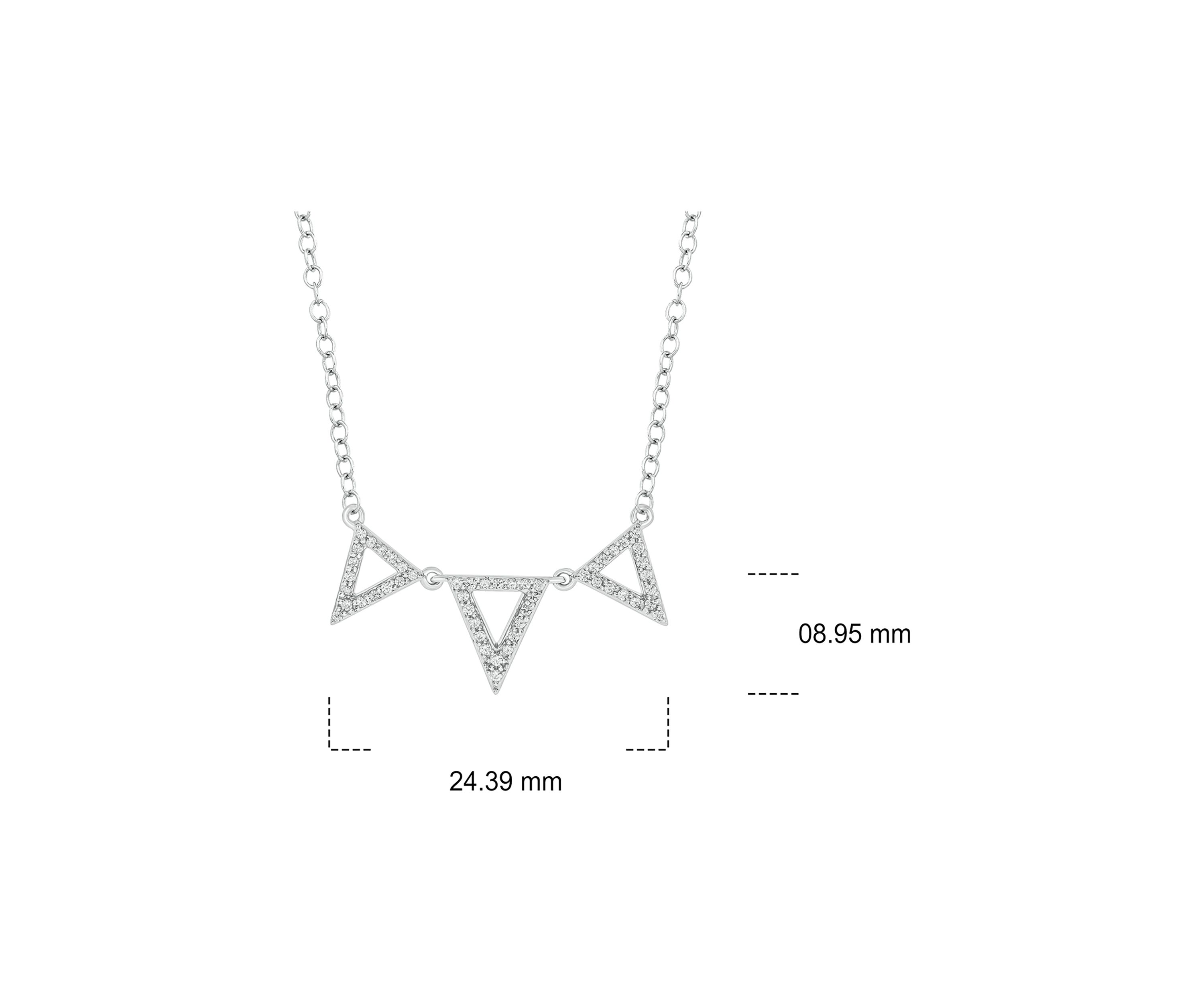 1/6 ct. t.w. Diamond Triangle Pendant Necklace in Sterling Silver